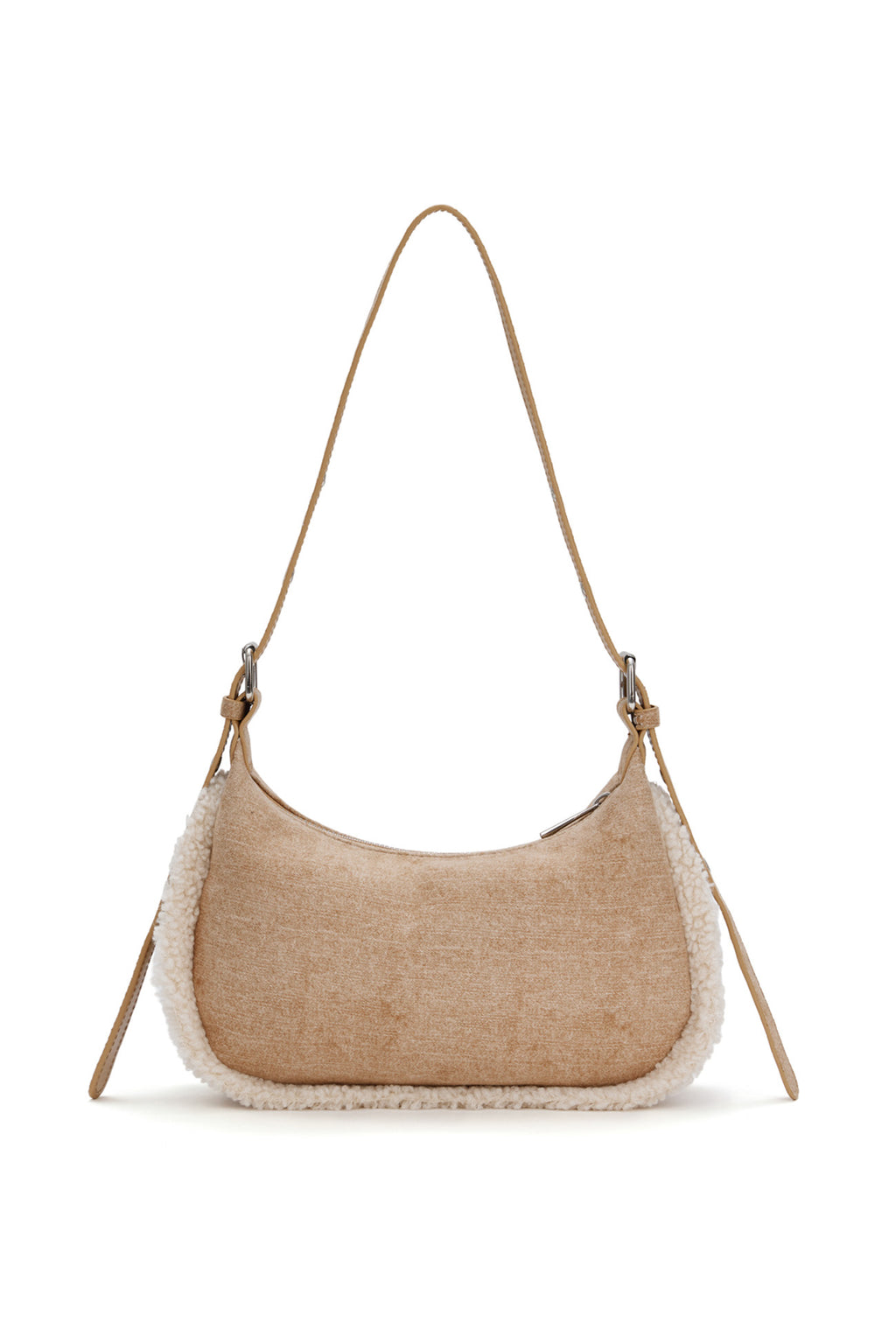 Deinet - Faux Suede Fur Mini Shoulder Bag (Beige) product image 3 | TRAB K-Fashion Australia