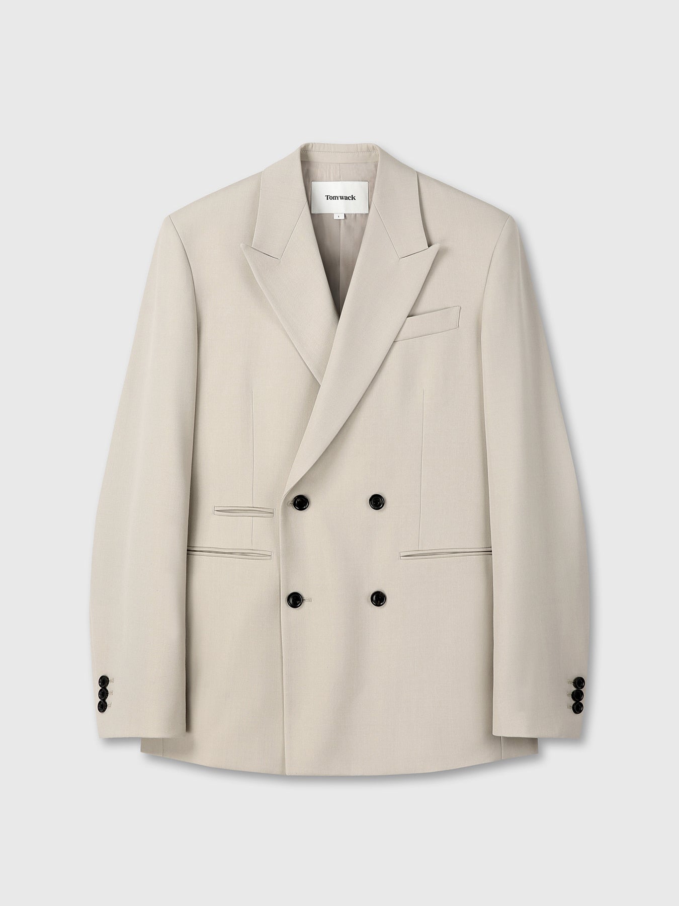 Tonywack - Wool Twill Double-Breasted Tailored Blazer (Ivory) product image 7 | TRAB K-Fashion Australia