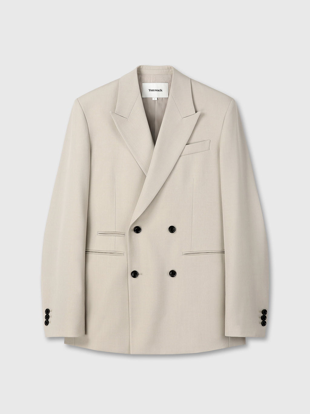 Tonywack - Wool Twill Double-Breasted Tailored Blazer (Ivory) product image 6 | TRAB K-Fashion Australia