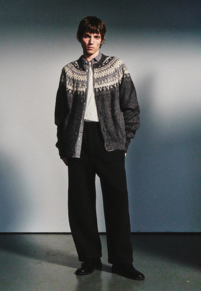 Art if acts - Fair Isle Mohair Cardigan (Grey) product image 5 | TRAB K-Fashion Australia