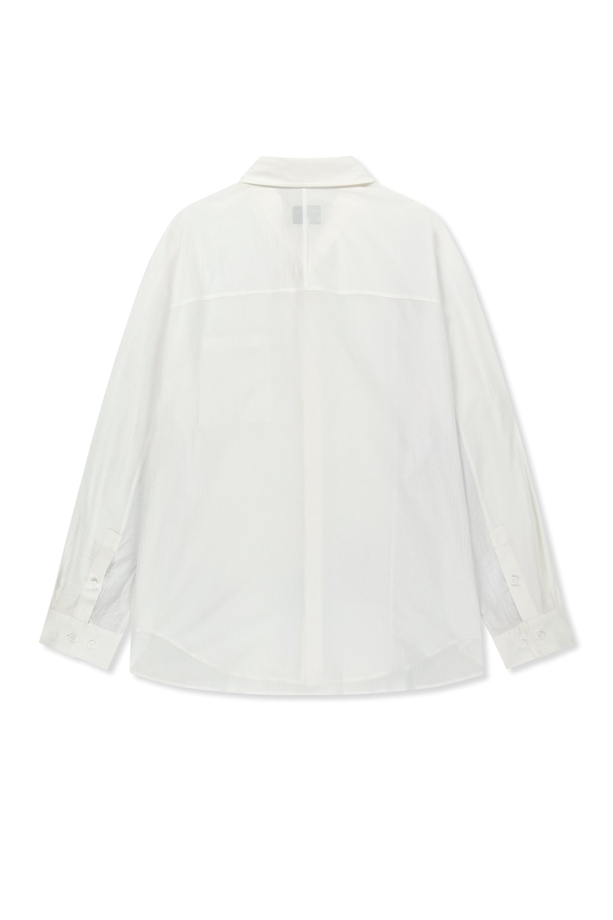 Matin Kim - Mixed Panel Over Fit Shirt (White) product image 2 | TRAB K-Fashion Australia