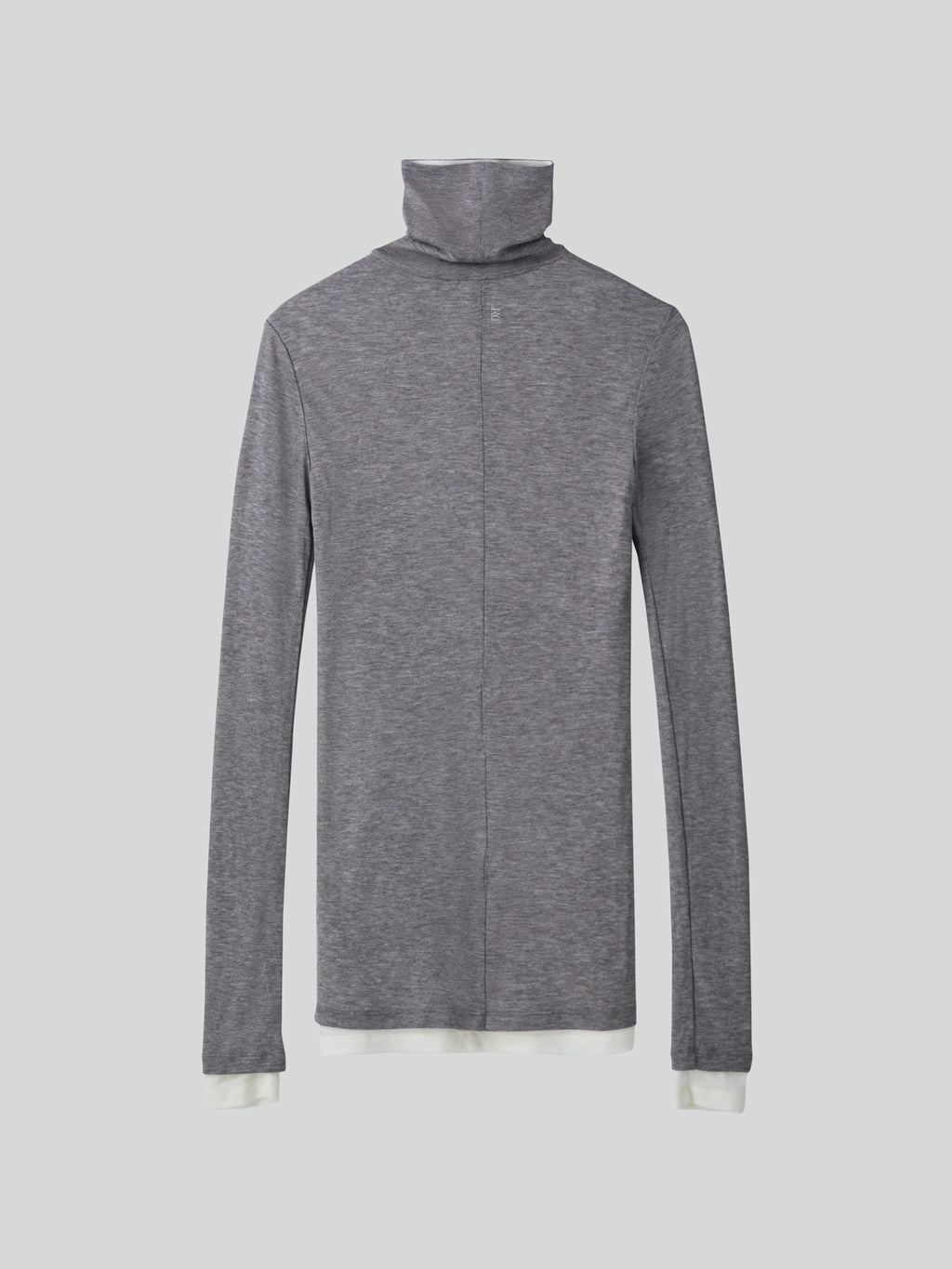 Recto - Contrast Wool Jersey Turtleneck (Melange Grey) product image 2 | TRAB K-Fashion Australia