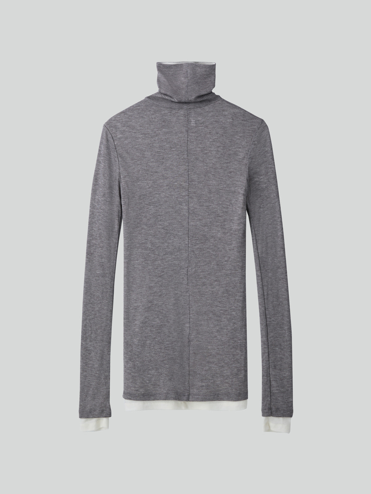 Recto - Contrast Wool Jersey Turtleneck (Melange Grey) product image 2 | TRAB K-Fashion Australia