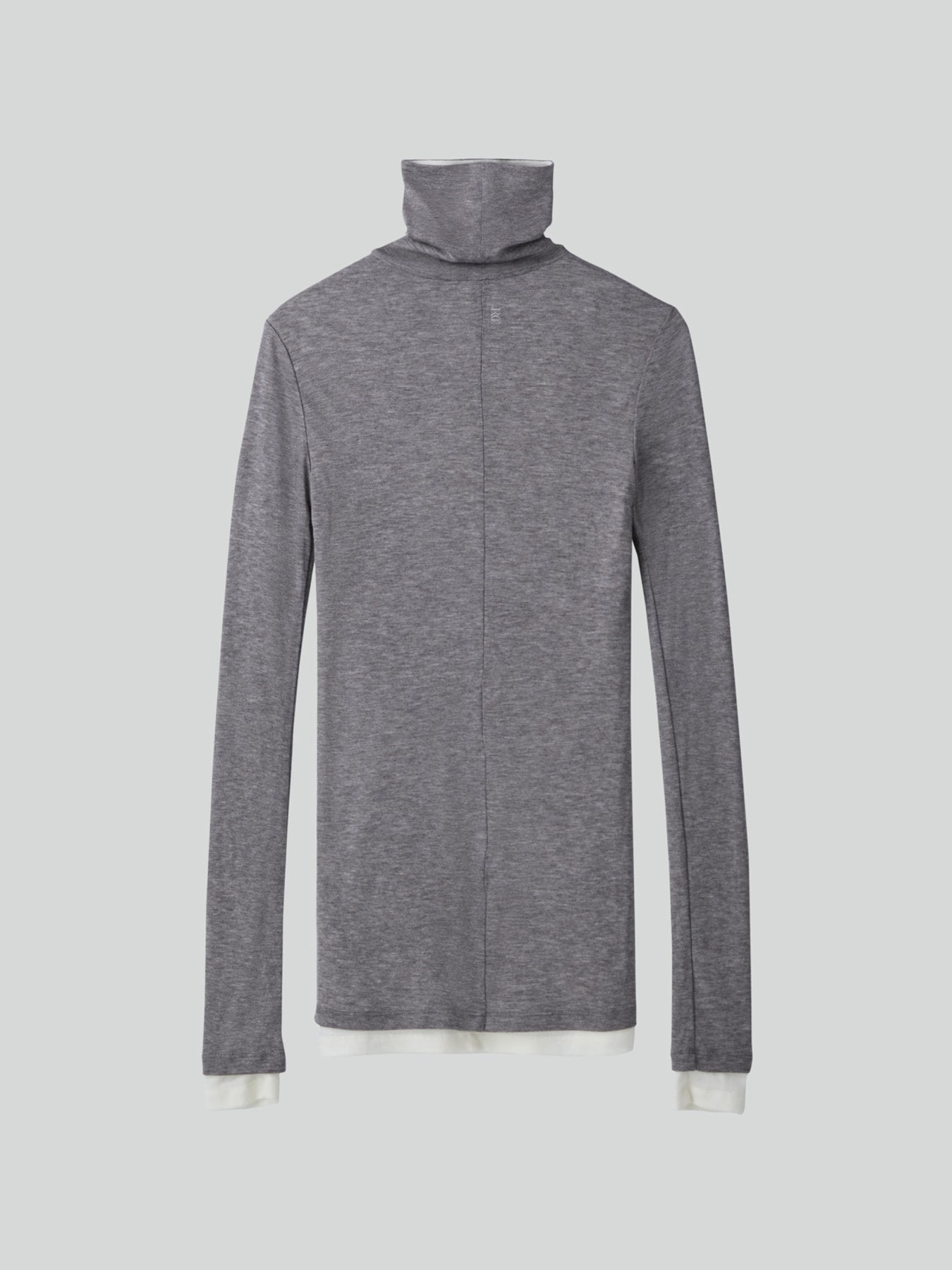 Recto - Contrast Wool Jersey Turtleneck (Melange Grey) product image 2 | TRAB K-Fashion Australia