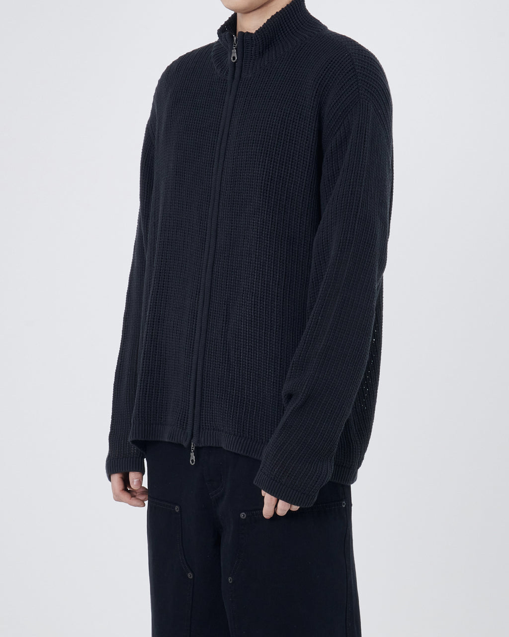 Brownyard - Knit Zip Up (Ink Black) product image 3 | TRAB K-Fashion Australia