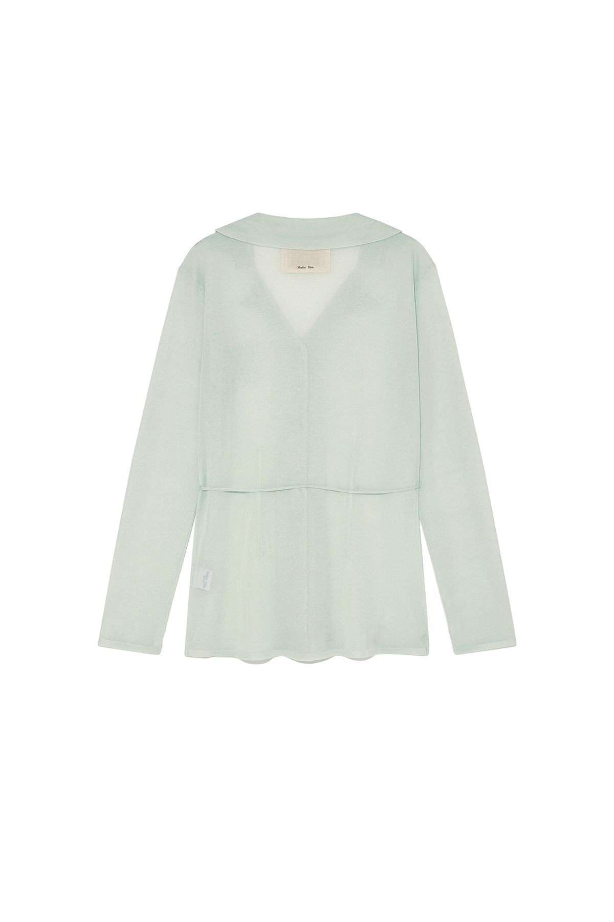 Matin Kim - String Point Plain Long Cardigan (Mint) product image 2 | TRAB K-Fashion Australia