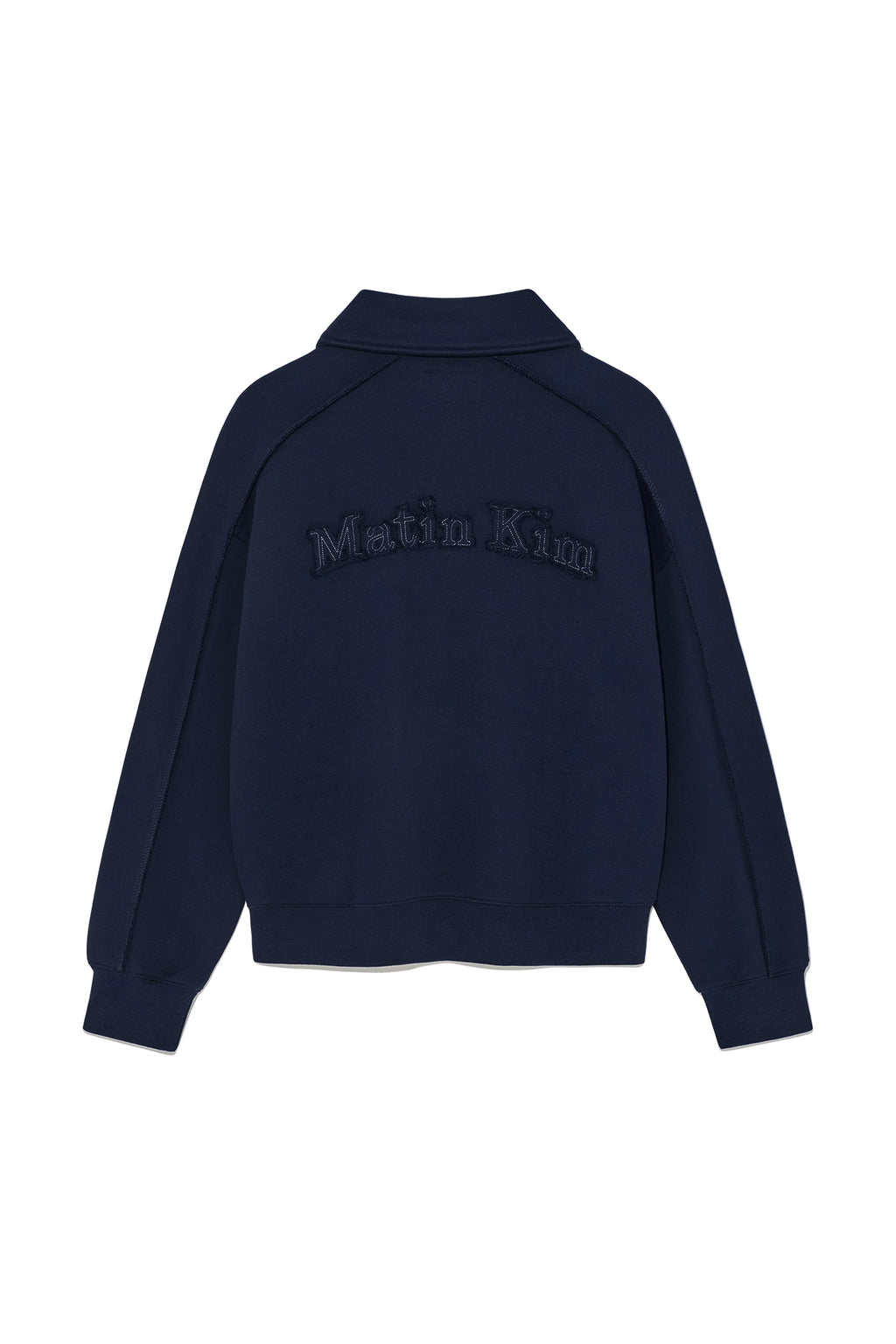 Matin Kim - Back Logo Half Zip Sweatshirt (Navy) product image 2 | TRAB K-Fashion Australia