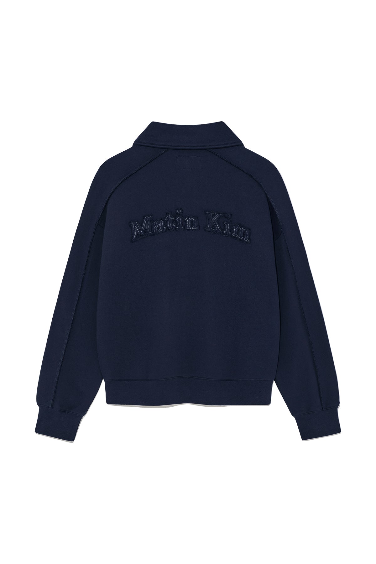 Matin Kim - Back Logo Half Zip Sweatshirt (Navy) product image 2 | TRAB K-Fashion Australia