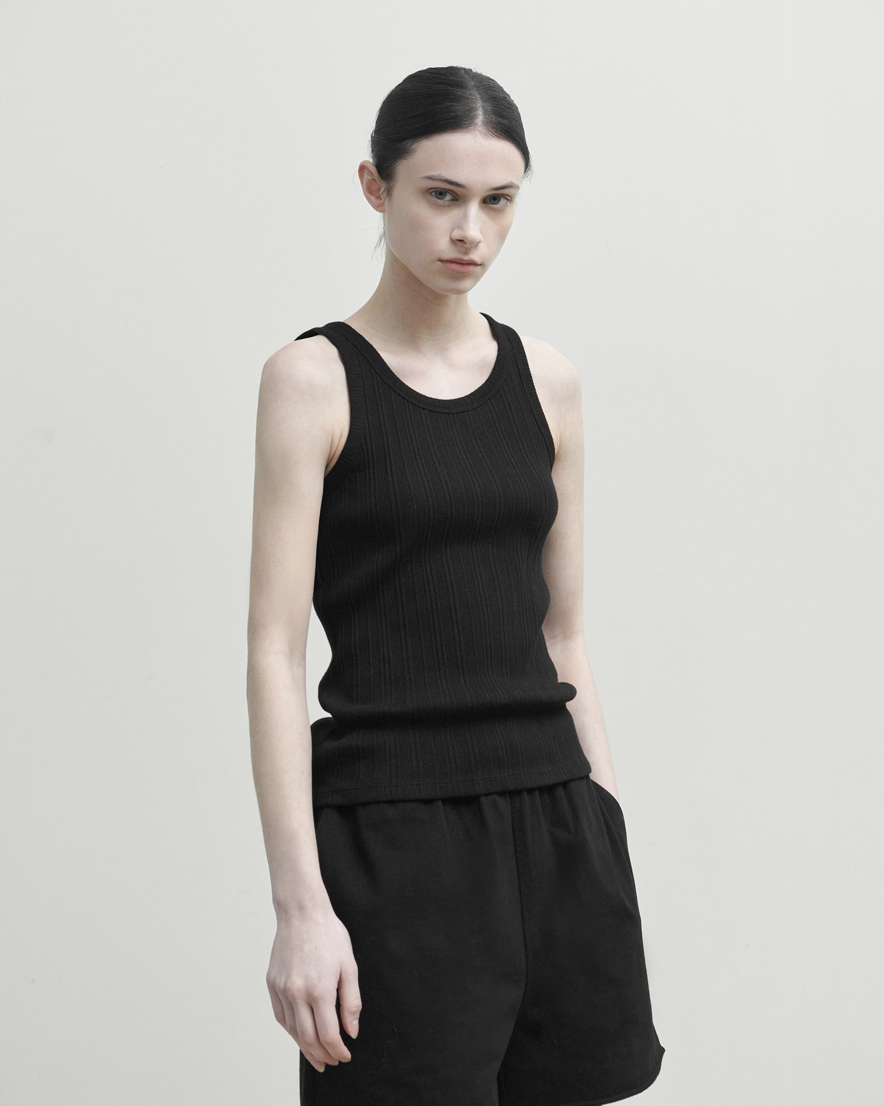 Brownyard - Ribbed Sleeveless Top (Black) product image 1 | TRAB K-Fashion Australia