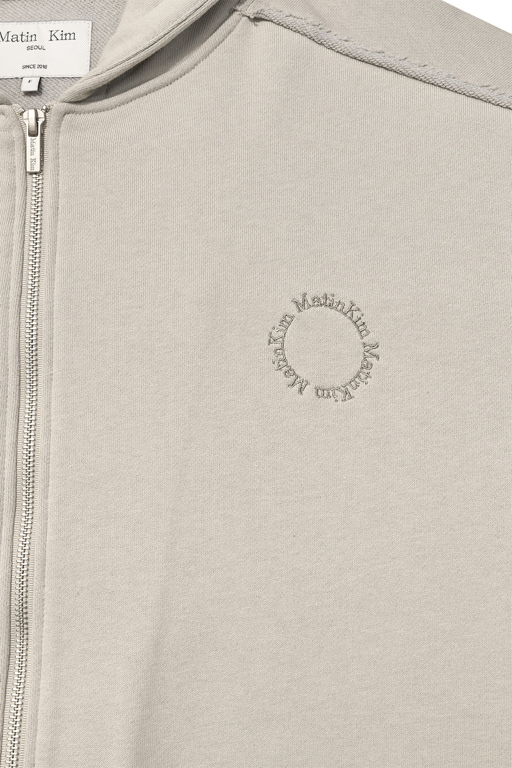 Matin Kim - Volume Pocket Hoody Zip Up (Pale Beige) product image 4 | TRAB K-Fashion Australia