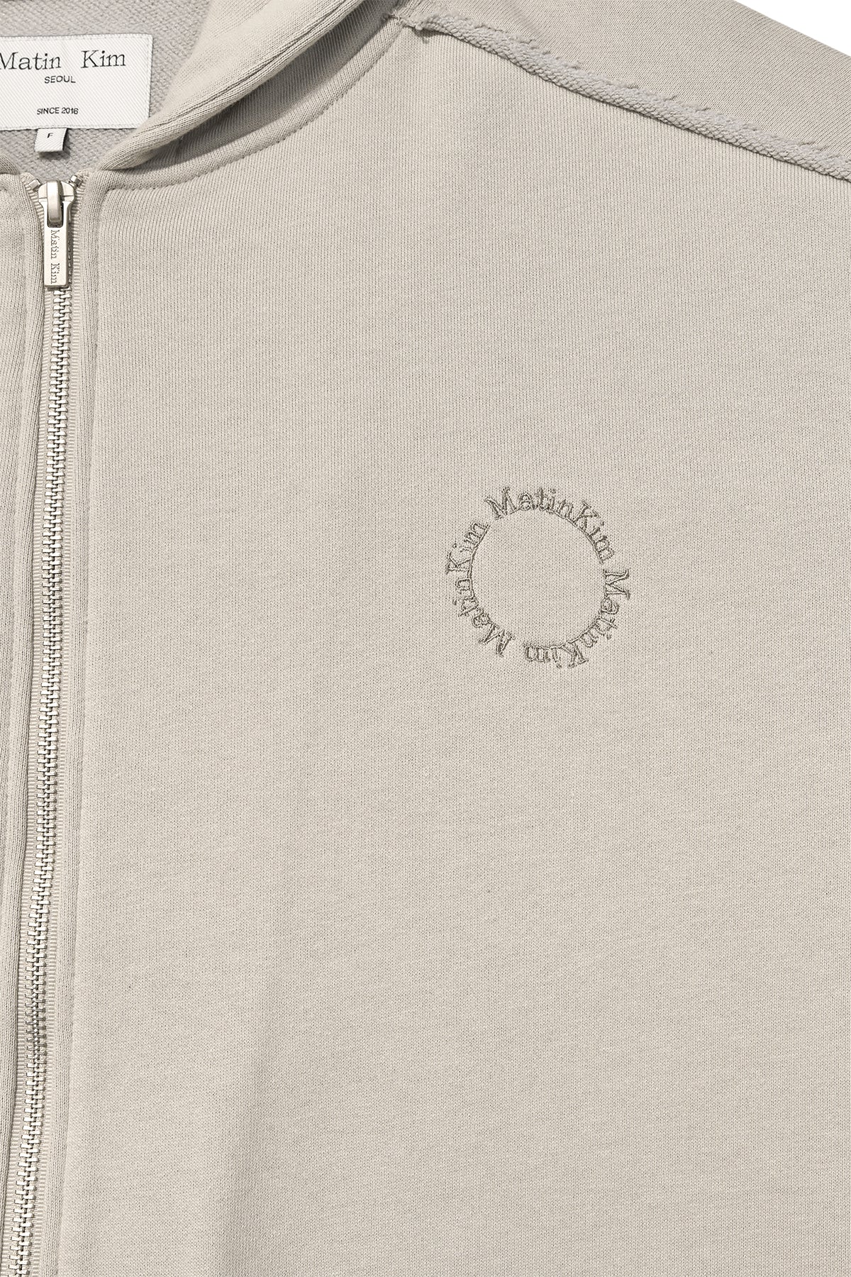 Matin Kim - Volume Pocket Hoody Zip Up (Pale Beige) product image 4 | TRAB K-Fashion Australia