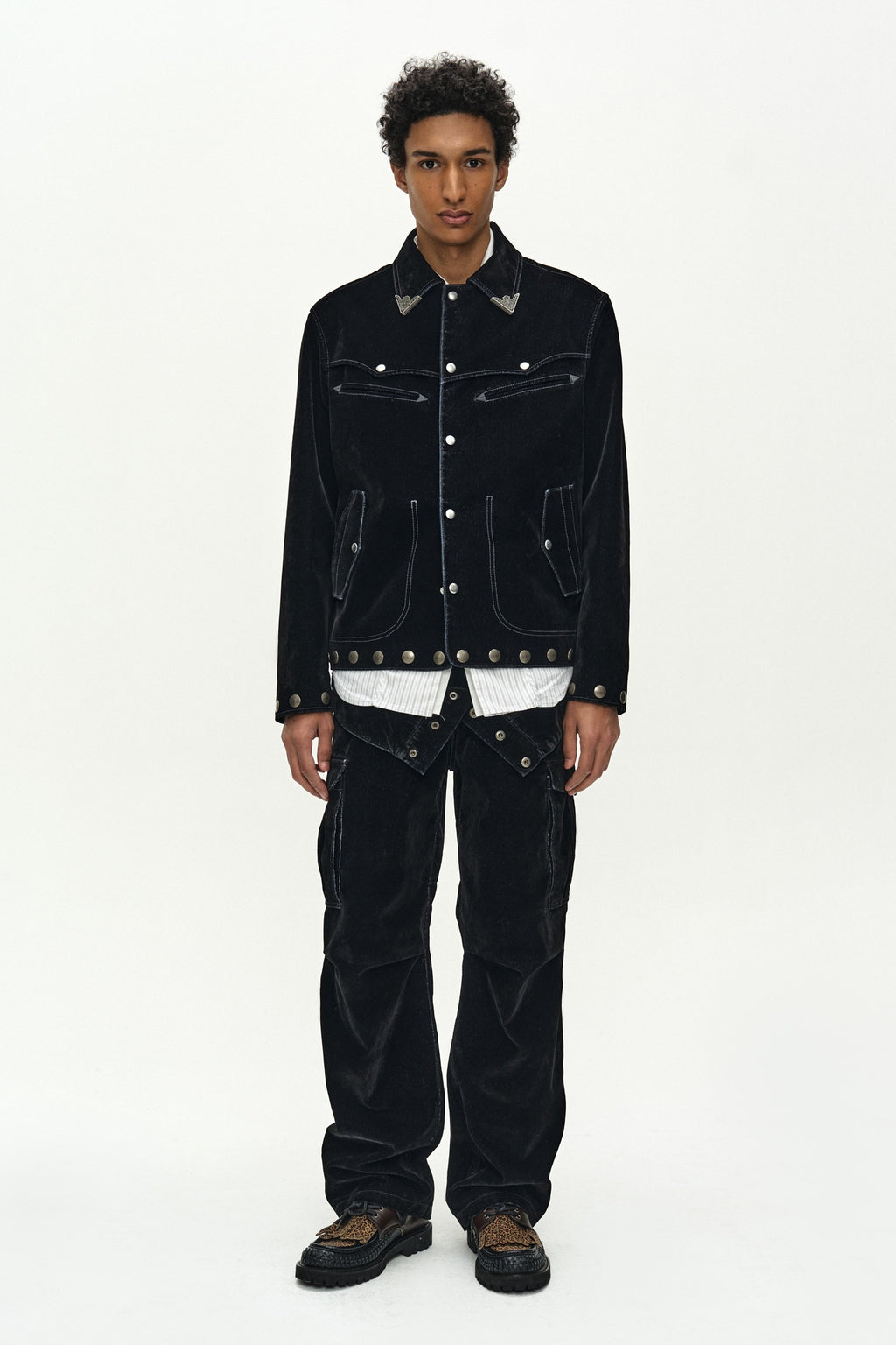 Andersson Bell - Atlanta Flock Velvet Jacket (black) (Black) product image 2 | TRAB K-Fashion Australia