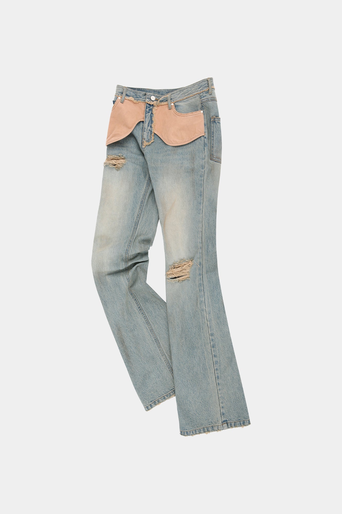 Andersson Bell - Deconstructed Dirty Wash Bootcut Jeans (Washed Blue) product image 11 | TRAB K-Fashion Australia