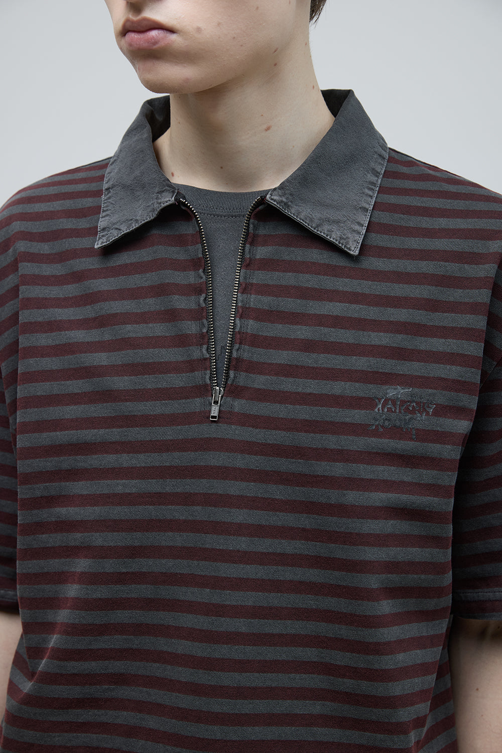 Hatchingroom - VTG Stripe Polo Tee (1/2 Burgundy) product image 13 | TRAB K-Fashion Australia