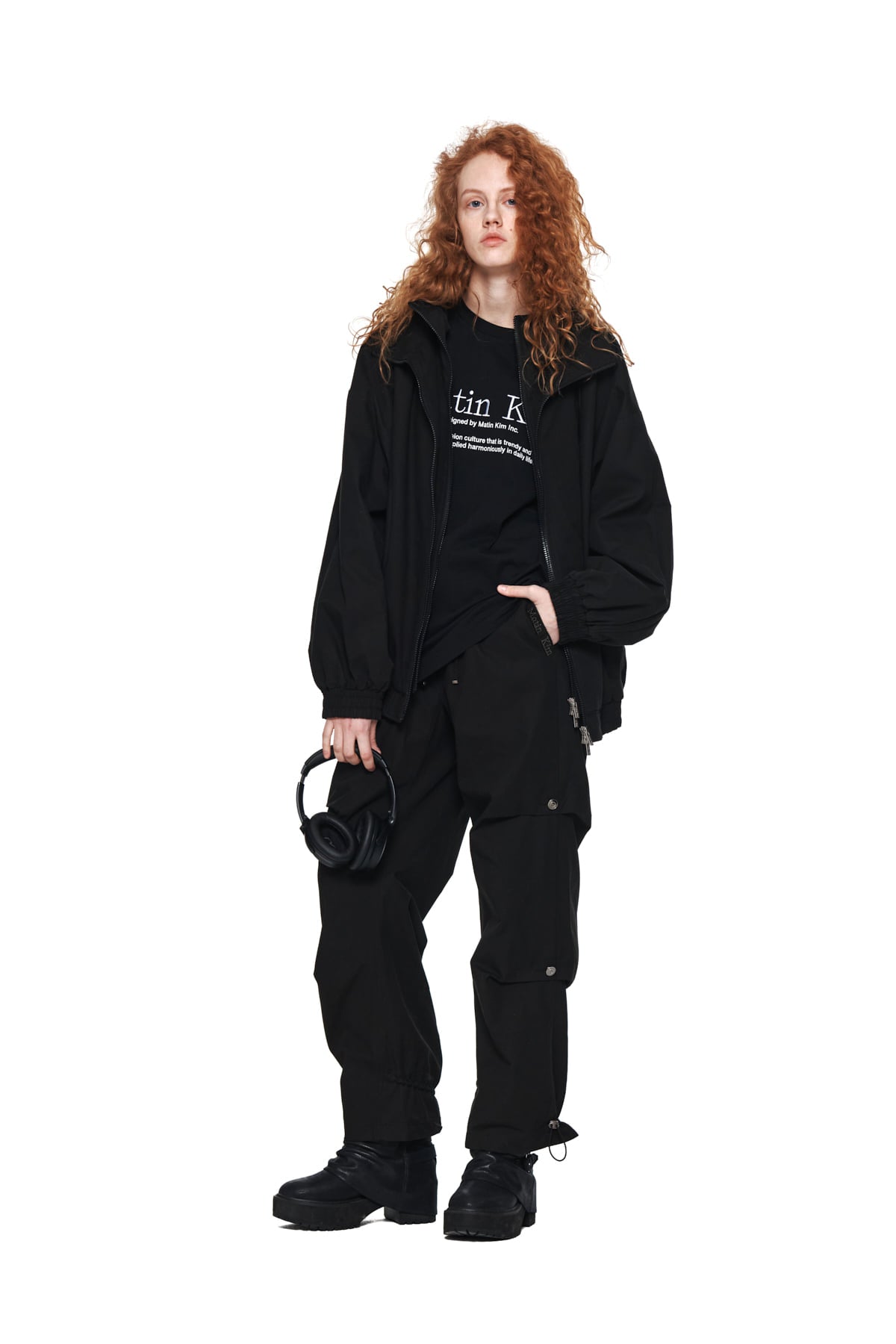Matin Kim - Layered Hoody Balloon Jumper (Black) product image 9 | TRAB K-Fashion Australia