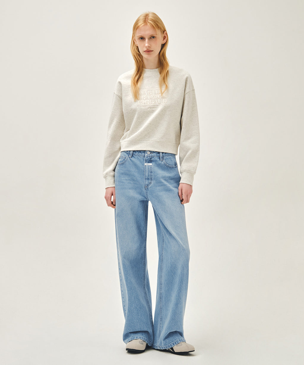 Marithe & Francois Girbaud - Classic Logo Crop Sweatshirt (Oatmeal) product image 5 | TRAB K-Fashion Australia