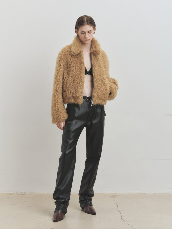 Tonywack - Cropped Fur Blouson (Royale Beige) product image 3 | TRAB K-Fashion Australia