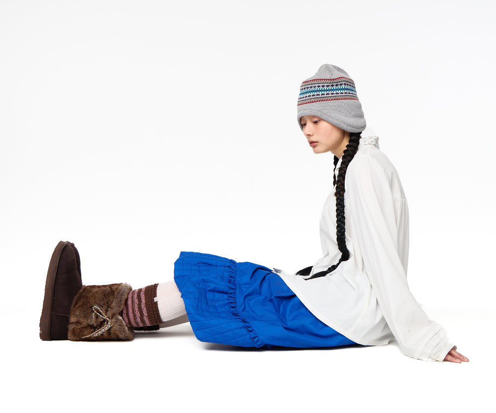 Coyseio - Quilted Shirring Balloon Skirt (Blue) product image 4 | TRAB K-Fashion Australia