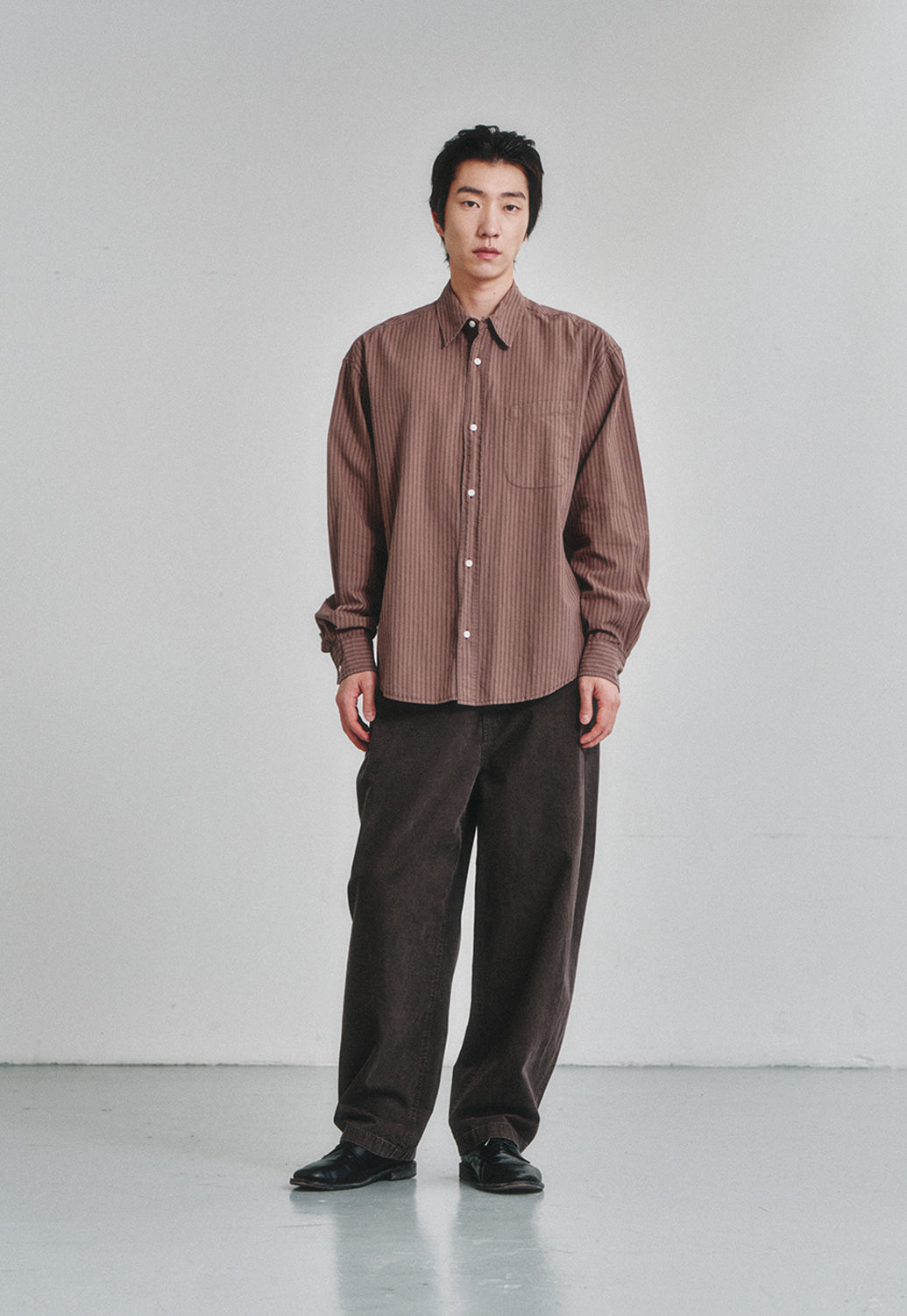 Art if acts - Cotton Side Tuck Curved Trousers (Wood) product image 2 | TRAB K-Fashion Australia