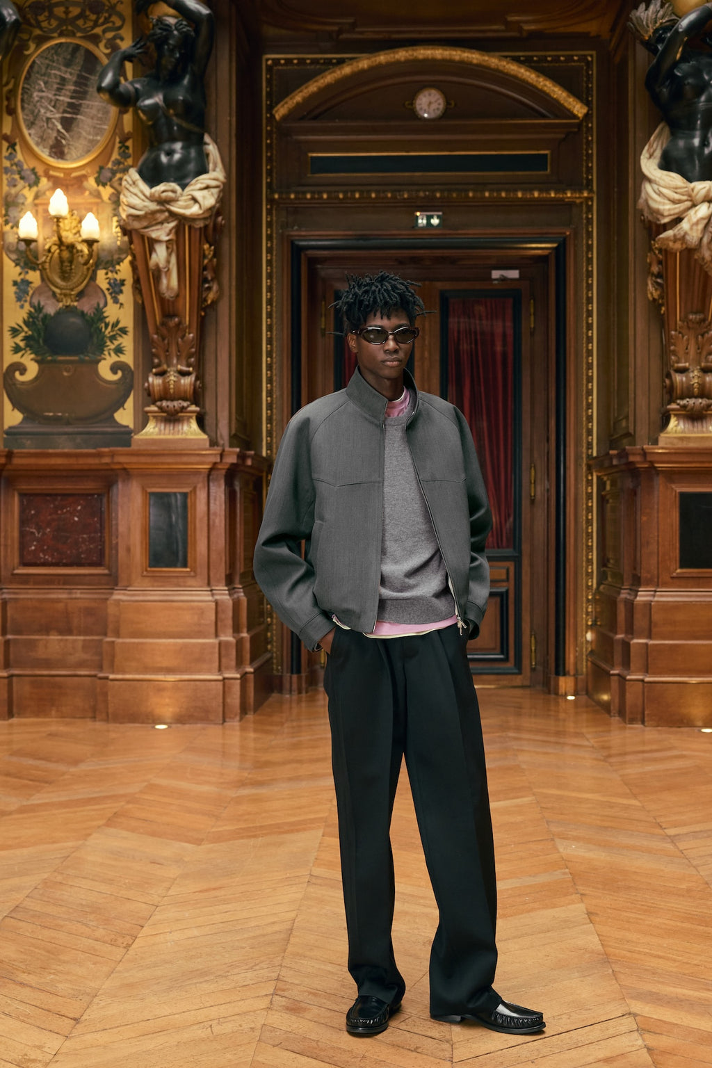 STU - High Neck Zip-up Wool Jacket (Grey) product image 6 | TRAB K-Fashion Australia