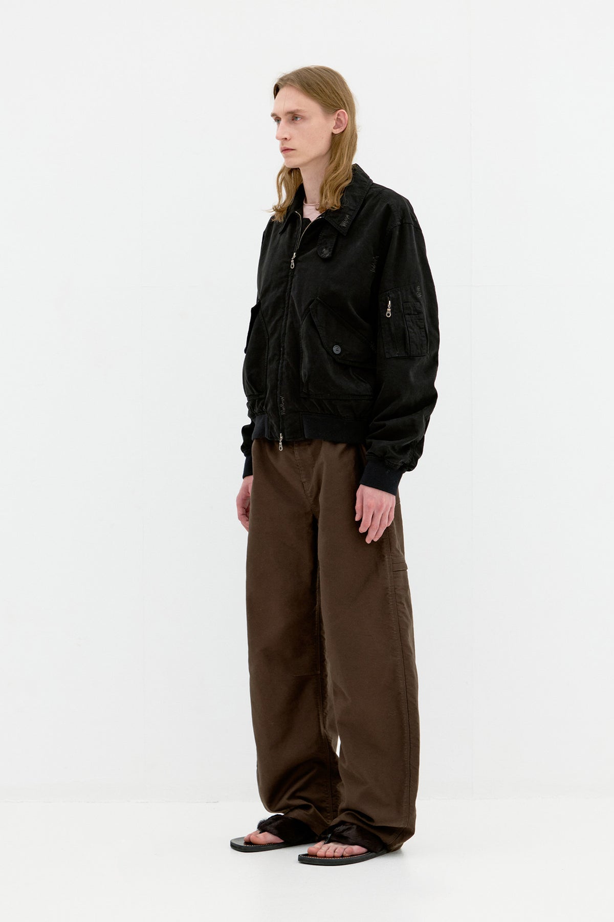 Coor - Dyed Cotton Flight Jumper (Washed Black) product image 3 | TRAB K-Fashion Australia
