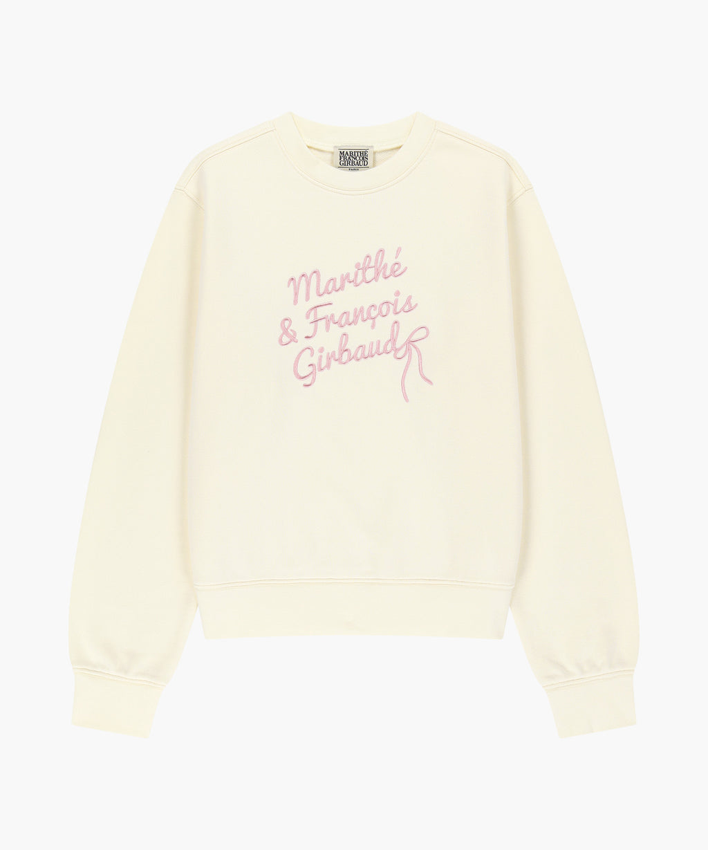 Marithe & Francois Girbaud - Ribbon Graphic Sweatshirt (brushed) (Ivory) product image 5 | TRAB K-Fashion Australia