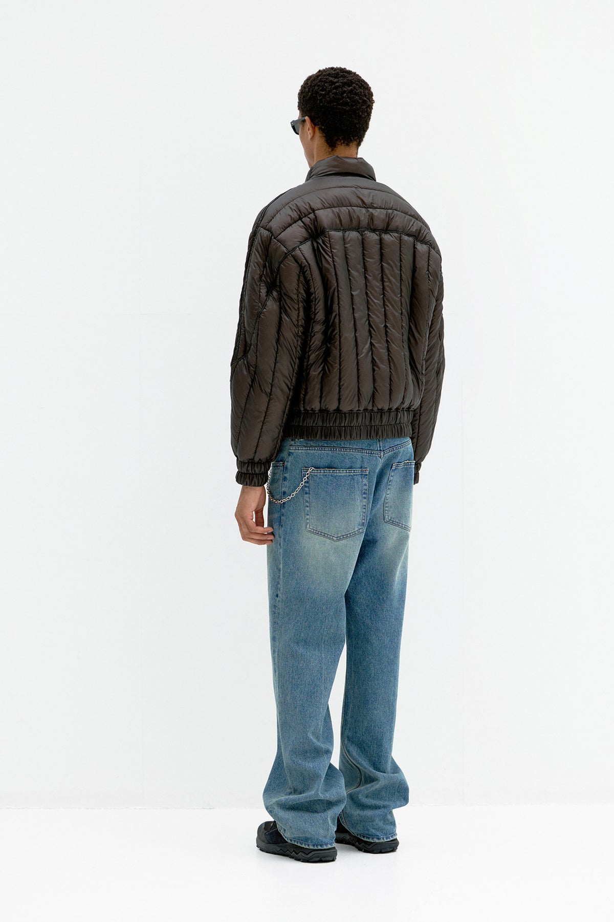 Coor - Quilted Soft Shell Shawl Collar Jumper (Grayish Brown) product image 4 | TRAB K-Fashion Australia