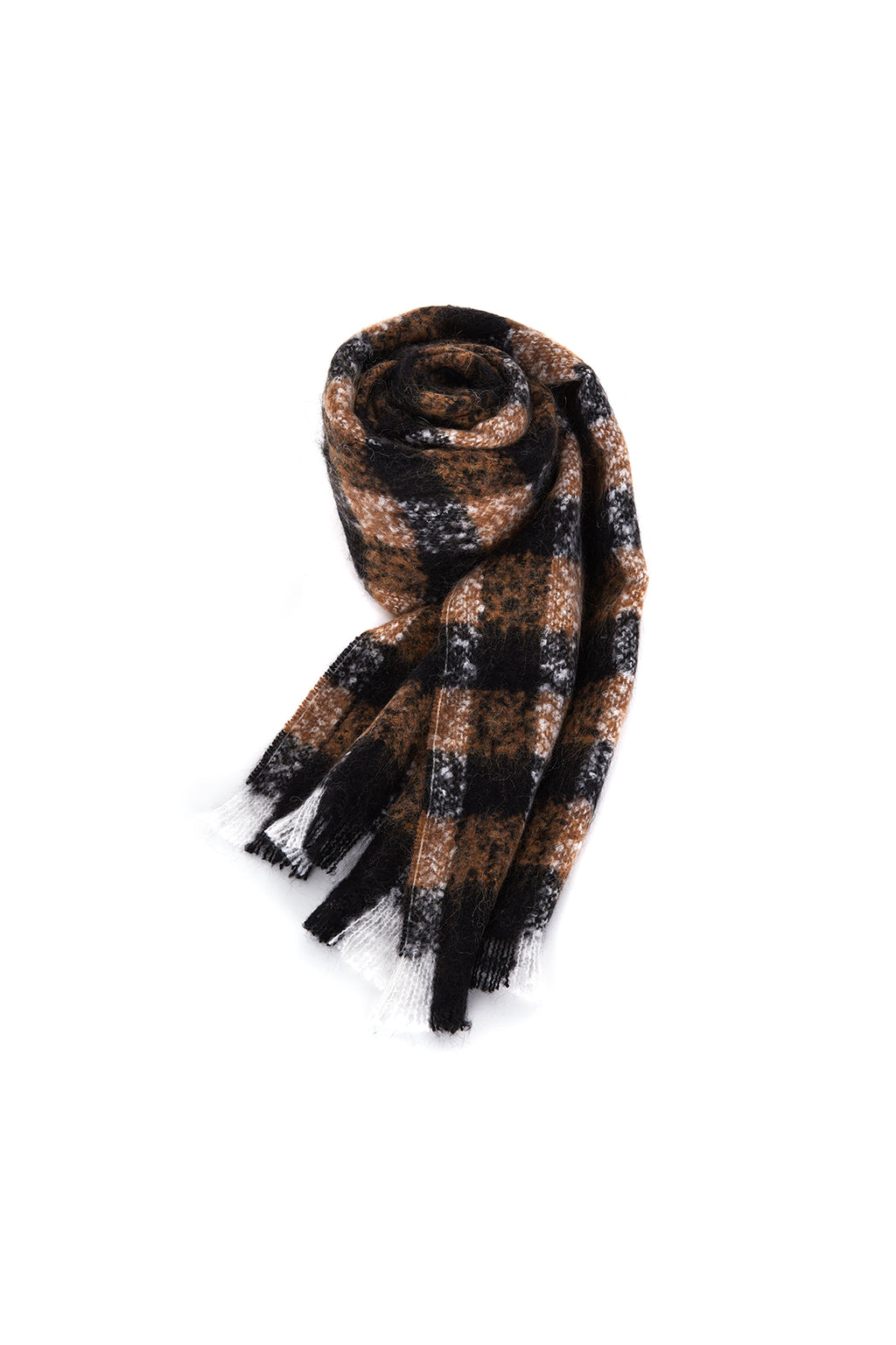Matin Kim - Classic Wool Blended Check Muffler (Brown) product image 3 | TRAB K-Fashion Australia