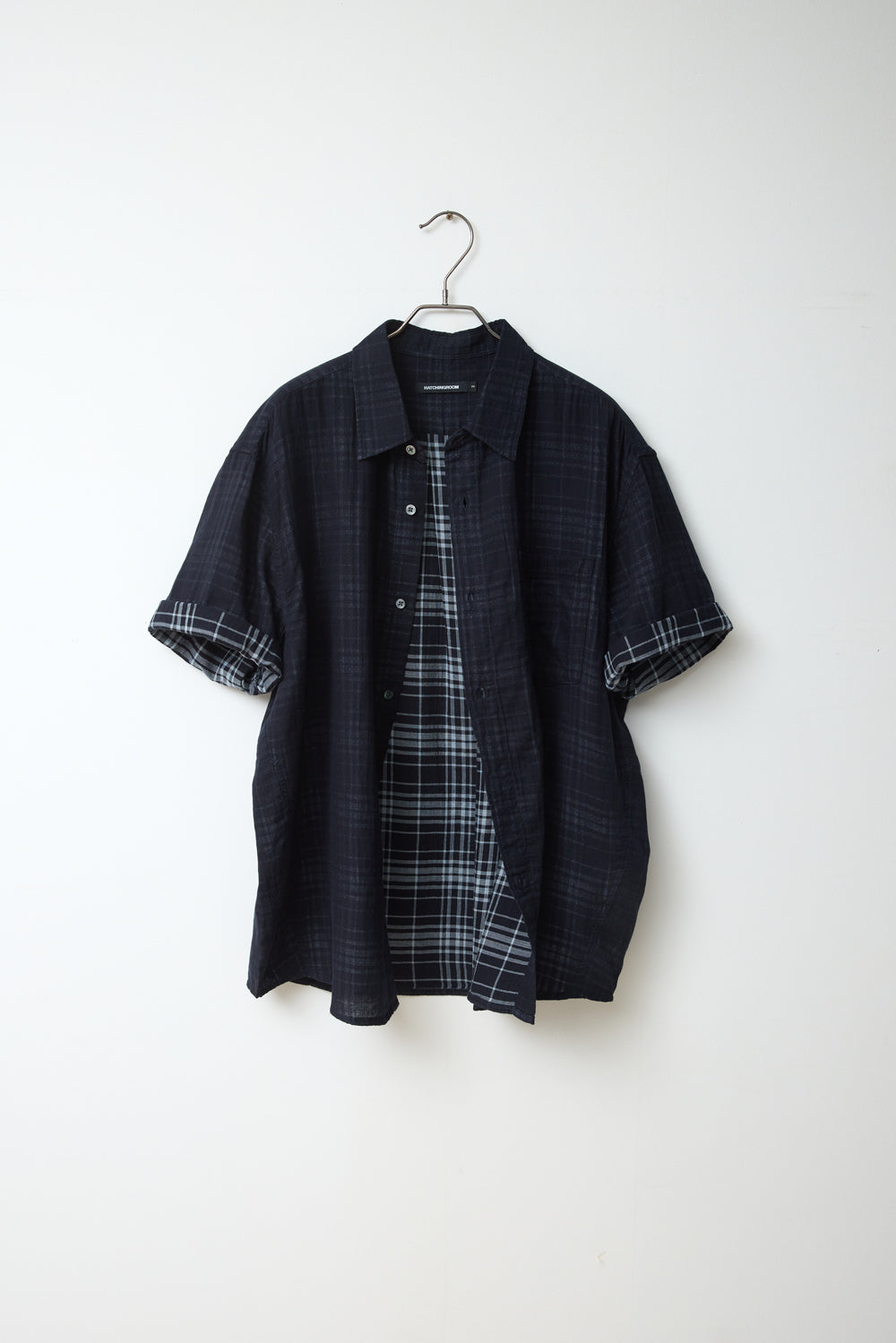 Hatchingroom - Shadow Check Shirt (Dark Navy) product image 1 | TRAB K-Fashion Australia