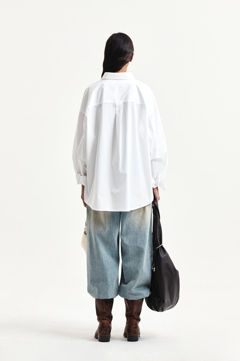 Matin Kim - Embroidery Small Logo Shirt (White) product image 7 | TRAB K-Fashion Australia