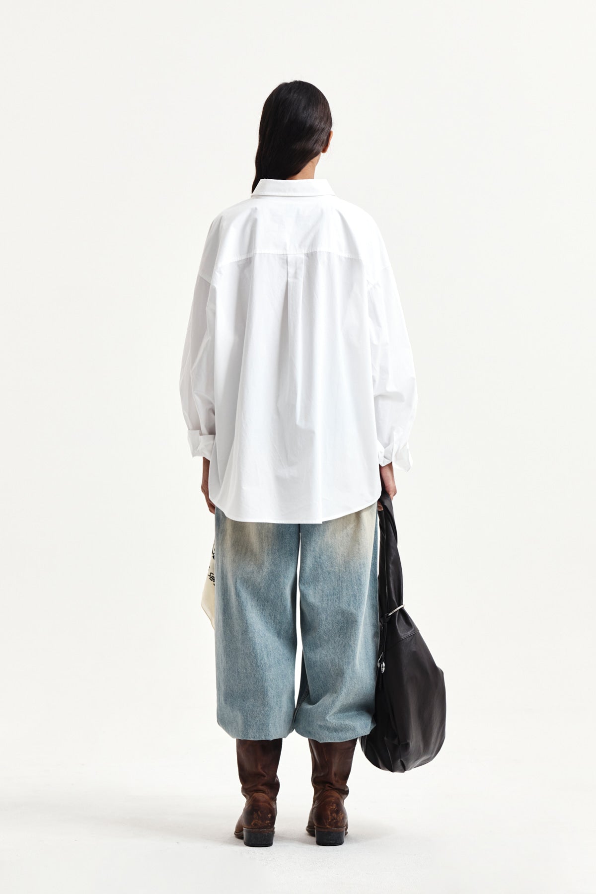 Matin Kim - Embroidery Small Logo Shirt (White) product image 7 | TRAB K-Fashion Australia