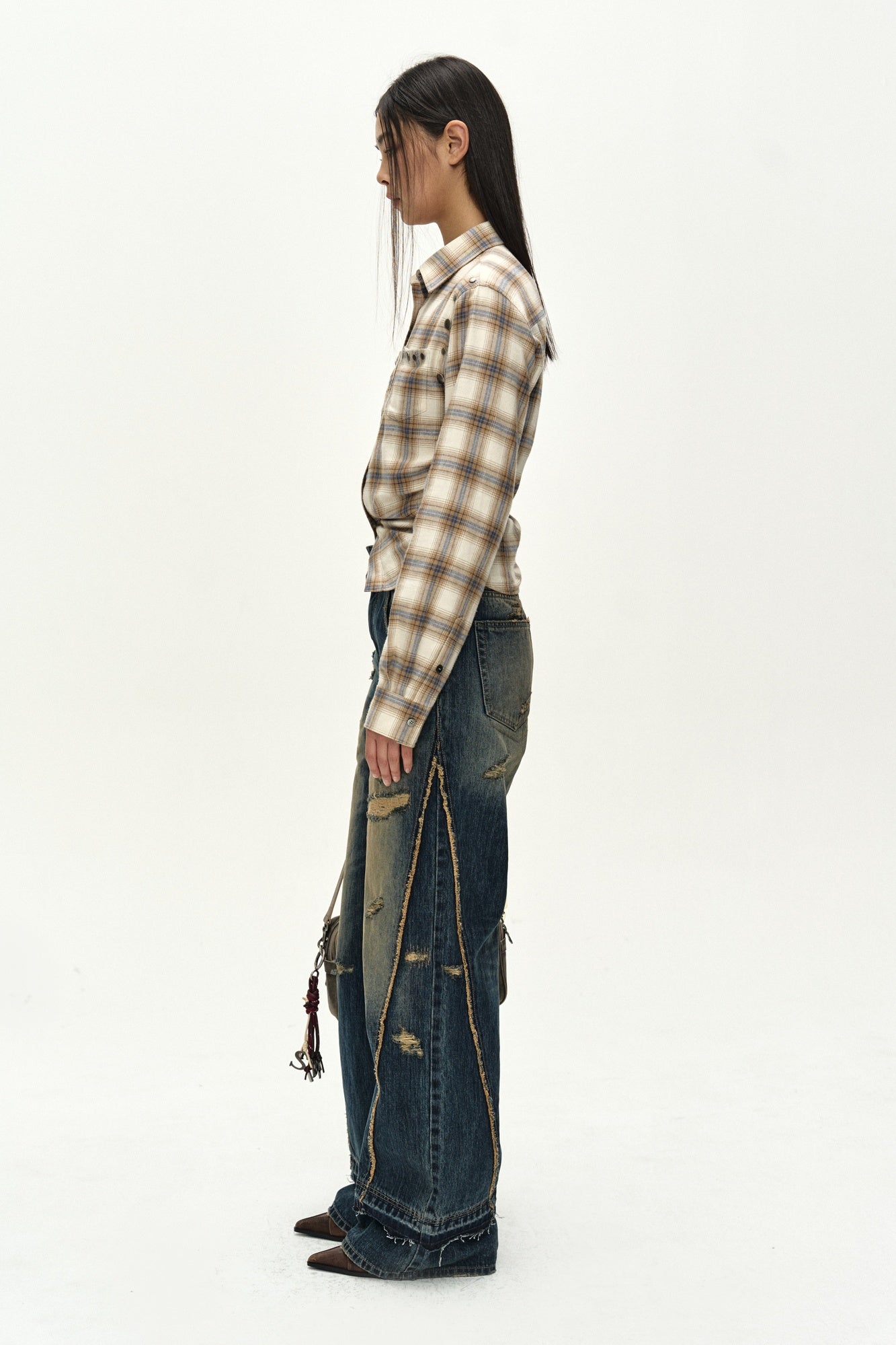 Andersson Bell - Layered Wide Jeans (blue) (Blue) product image 5 | TRAB K-Fashion Australia