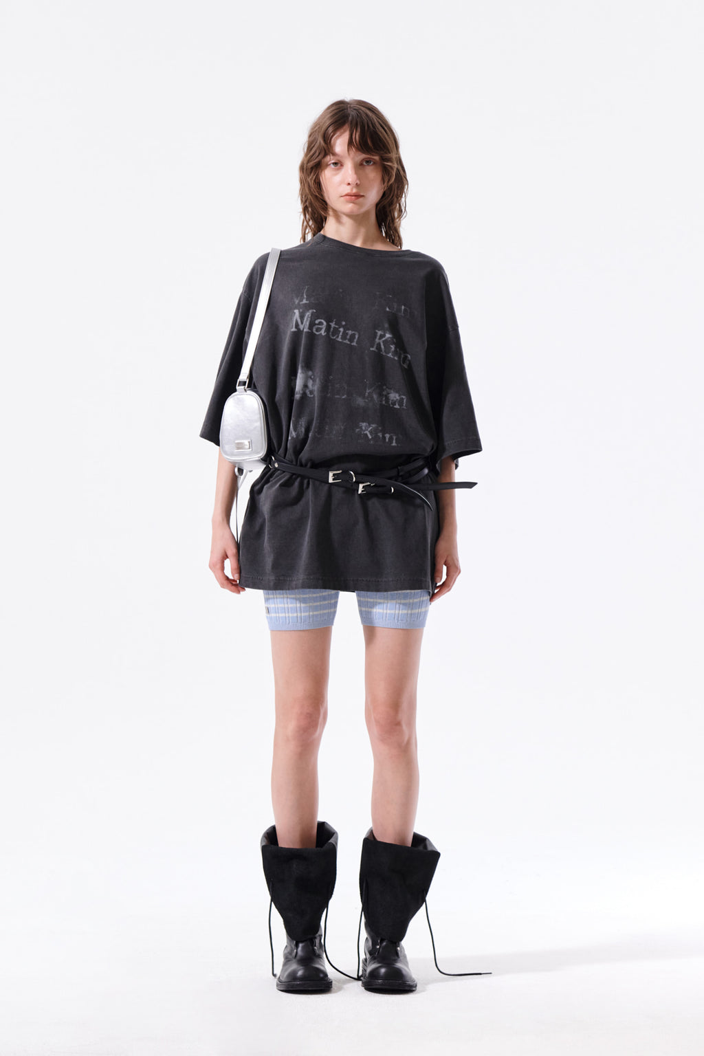 Matin Kim - Stripe Knit Shorts (Light Blue) product image 10 | TRAB K-Fashion Australia
