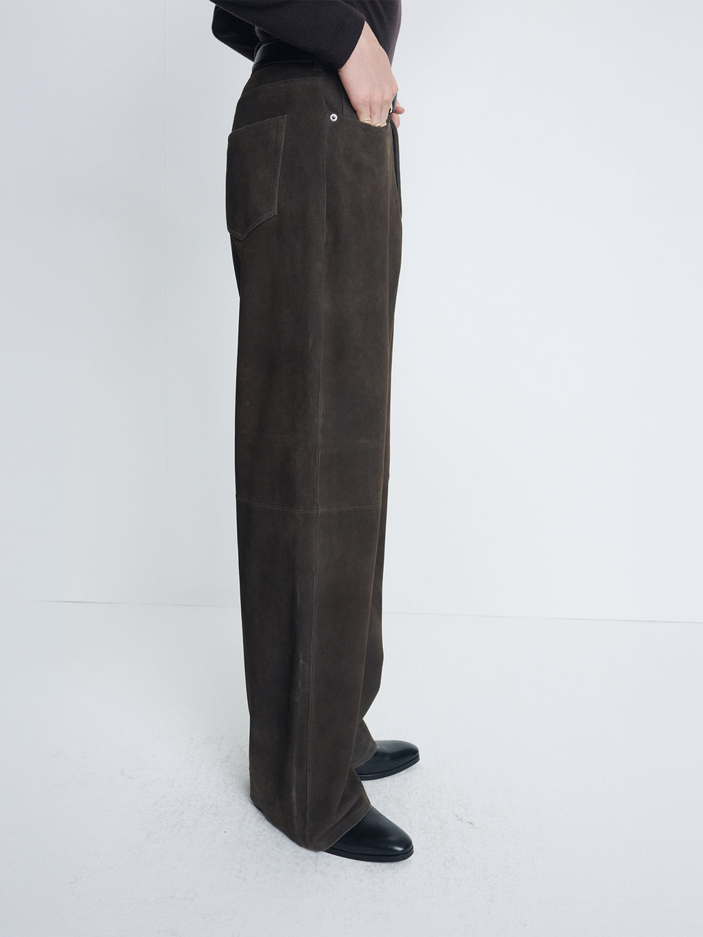 Tonywack - Wide-Leg Split Suede Pants (Mocha Brown) product image 5 | TRAB K-Fashion Australia