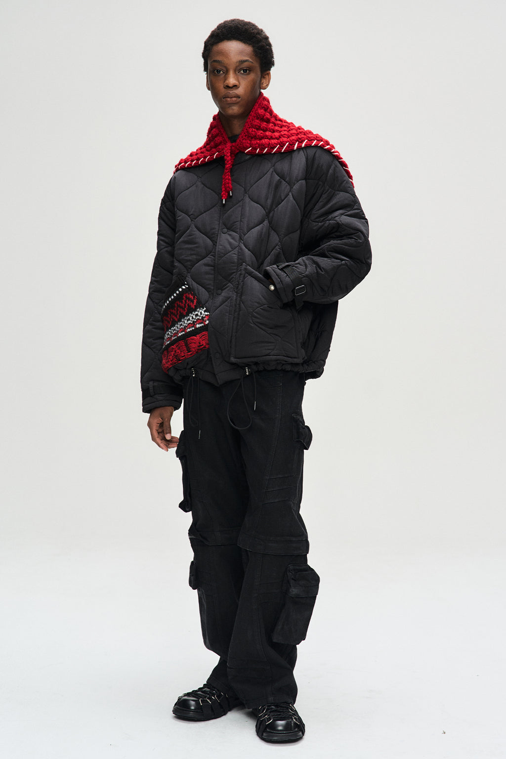 Andersson Bell - Chunky Wool-Blend Hand Knitted Scarf (Red) product image 4 | TRAB K-Fashion Australia