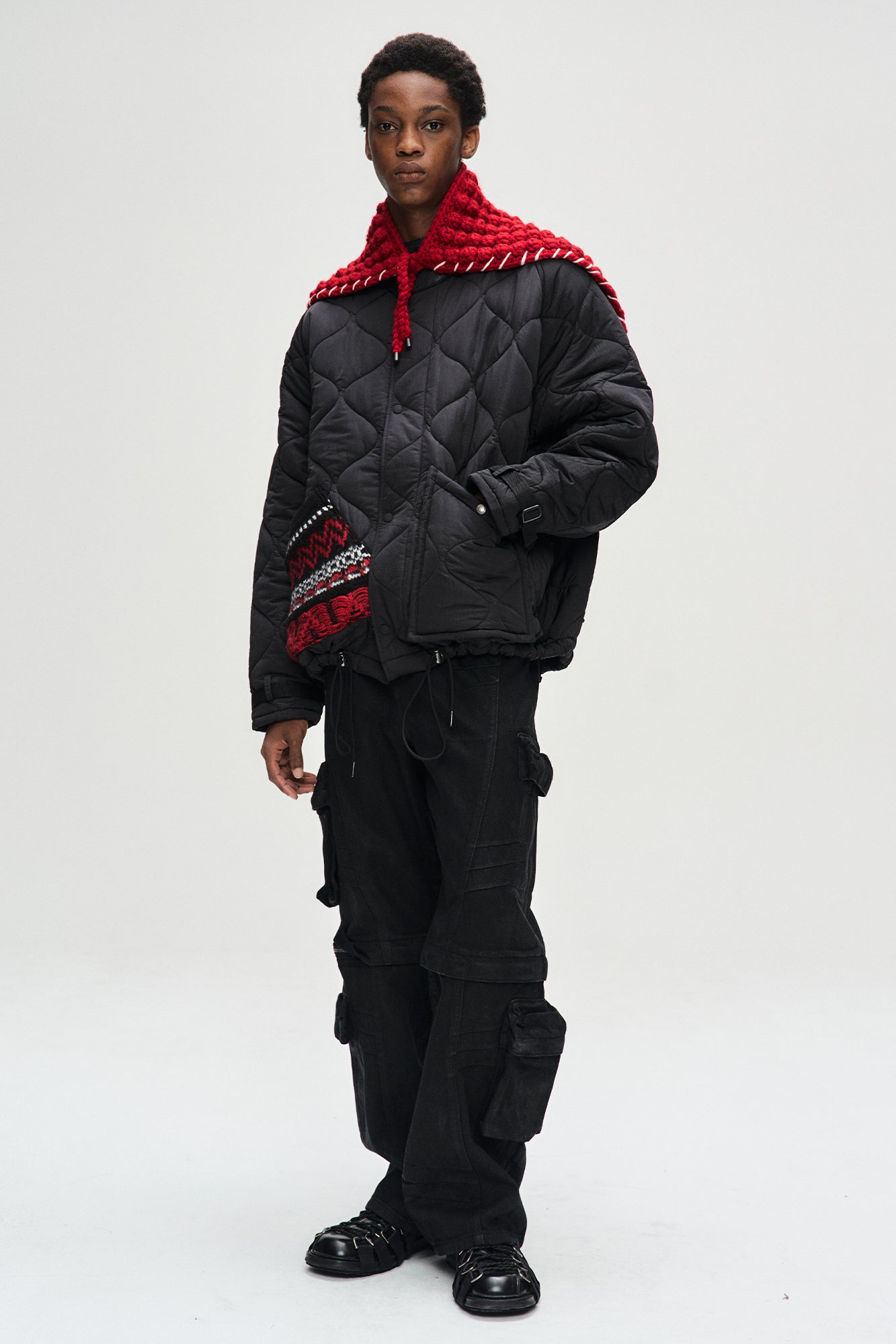 Andersson Bell - Chunky Wool-Blend Hand Knitted Scarf (Red) product image 4 | TRAB K-Fashion Australia
