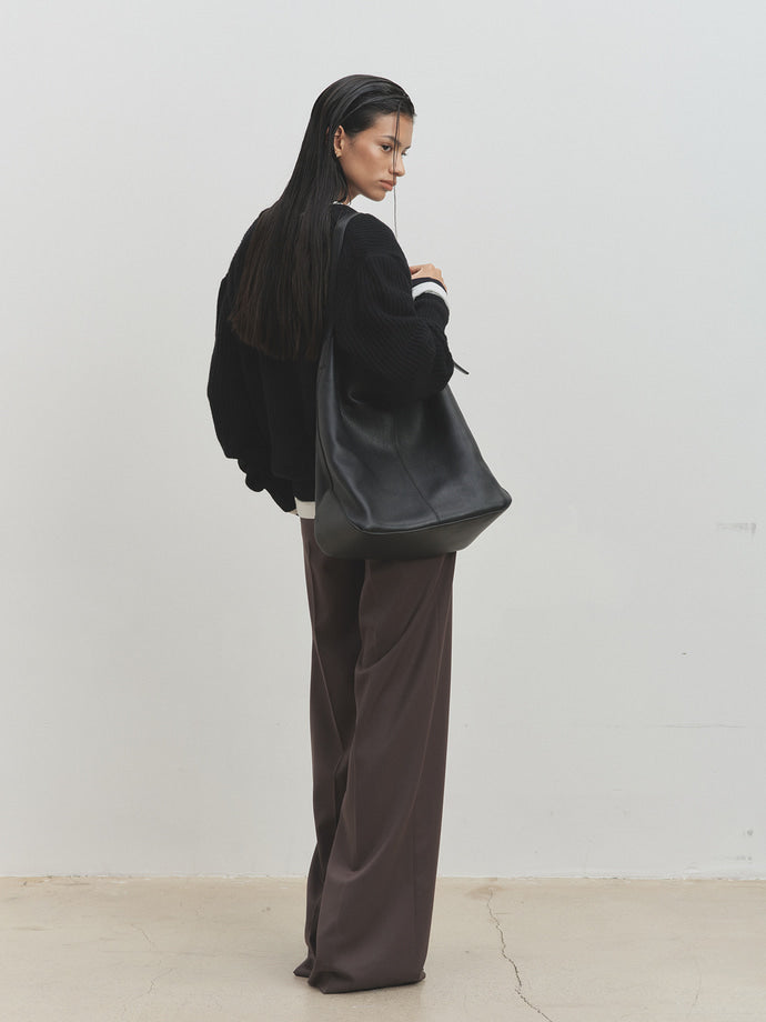 Tonywack - Merino Wool V-Neck Oversized Sweater (Black) product image 5 | TRAB K-Fashion Australia