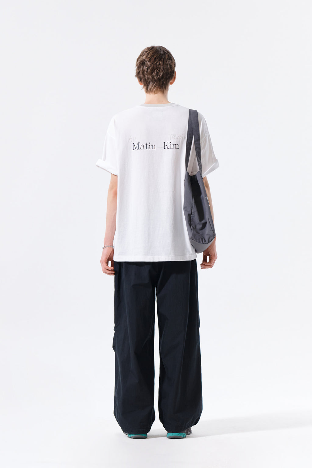 Matin Kim - Tonal Rib Back Logo Top (White) product image 7 | TRAB K-Fashion Australia