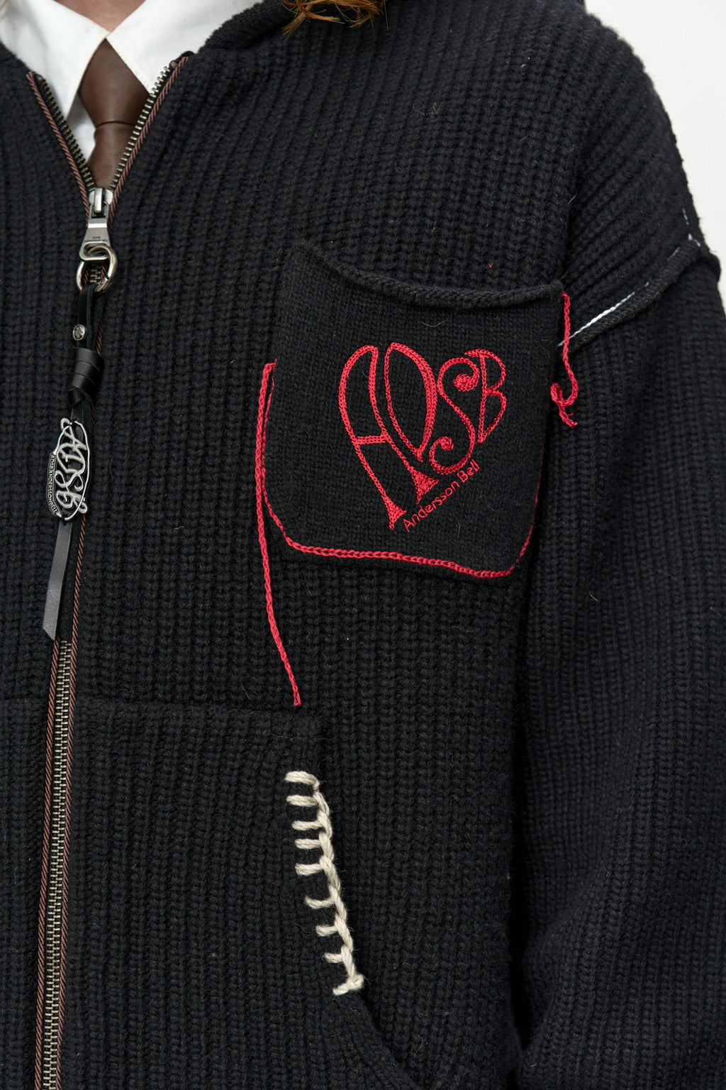 Andersson Bell - Unisex Heart Logo Hood Zip-Up Sweater (Black) product image 5 | TRAB K-Fashion Australia