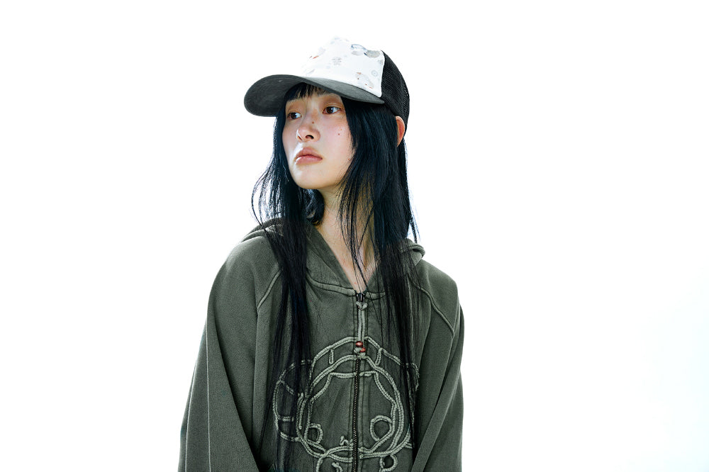 Coyseio - Tiny Whirl Mesh Cap (Charcoal) product image 4 | TRAB K-Fashion Australia