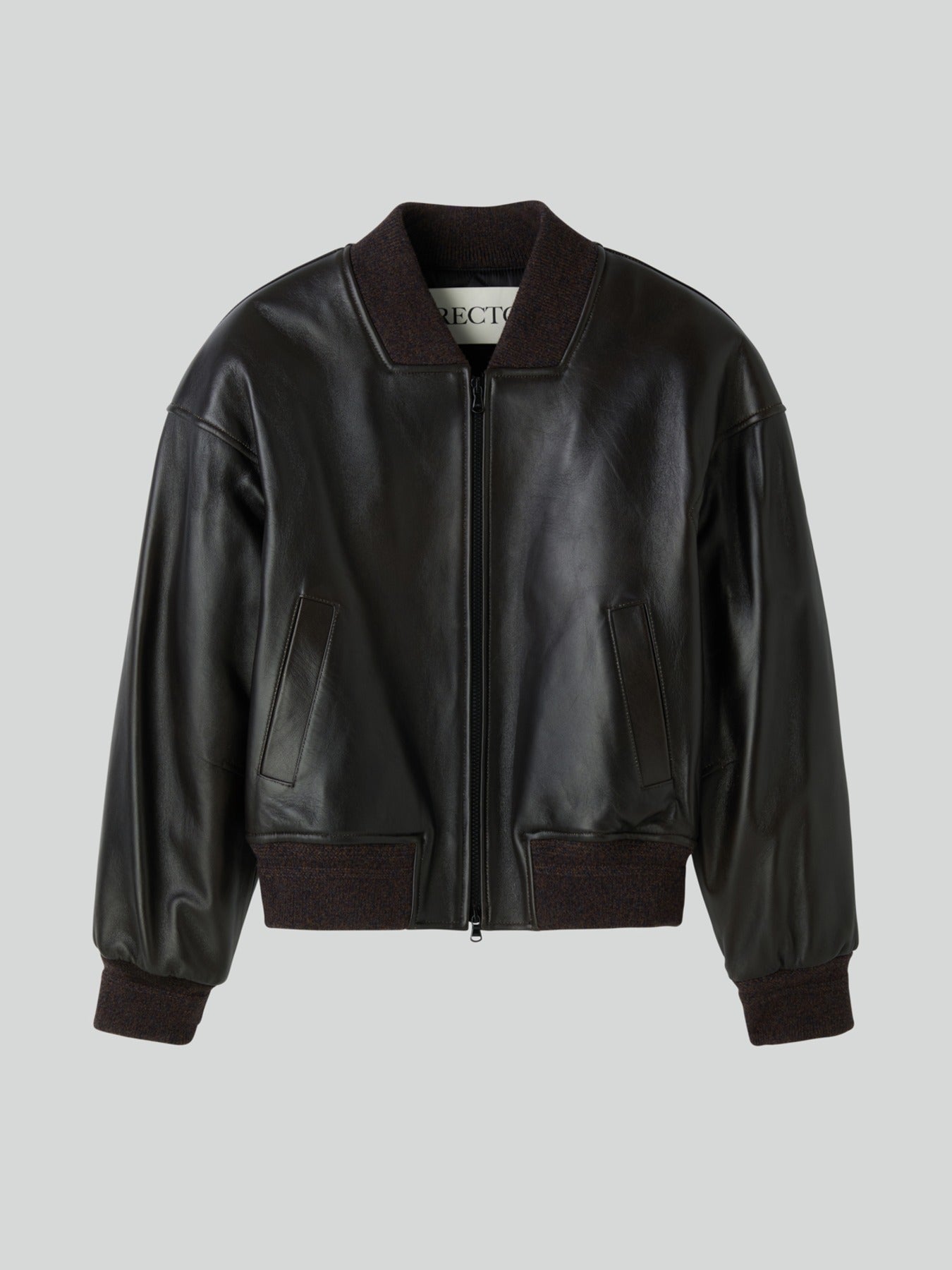 Recto - Vintage Effect Leather Bomber (Vintage Brown) product image 1 | TRAB K-Fashion Australia