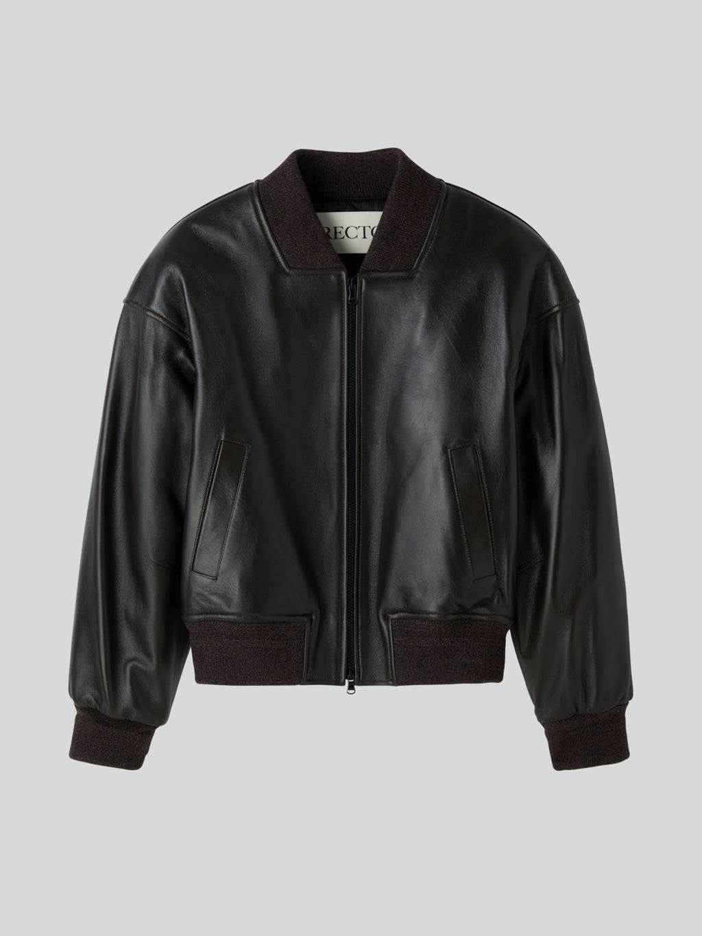 Recto - Vintage Effect Leather Bomber (Vintage Brown) product image 1 | TRAB K-Fashion Australia