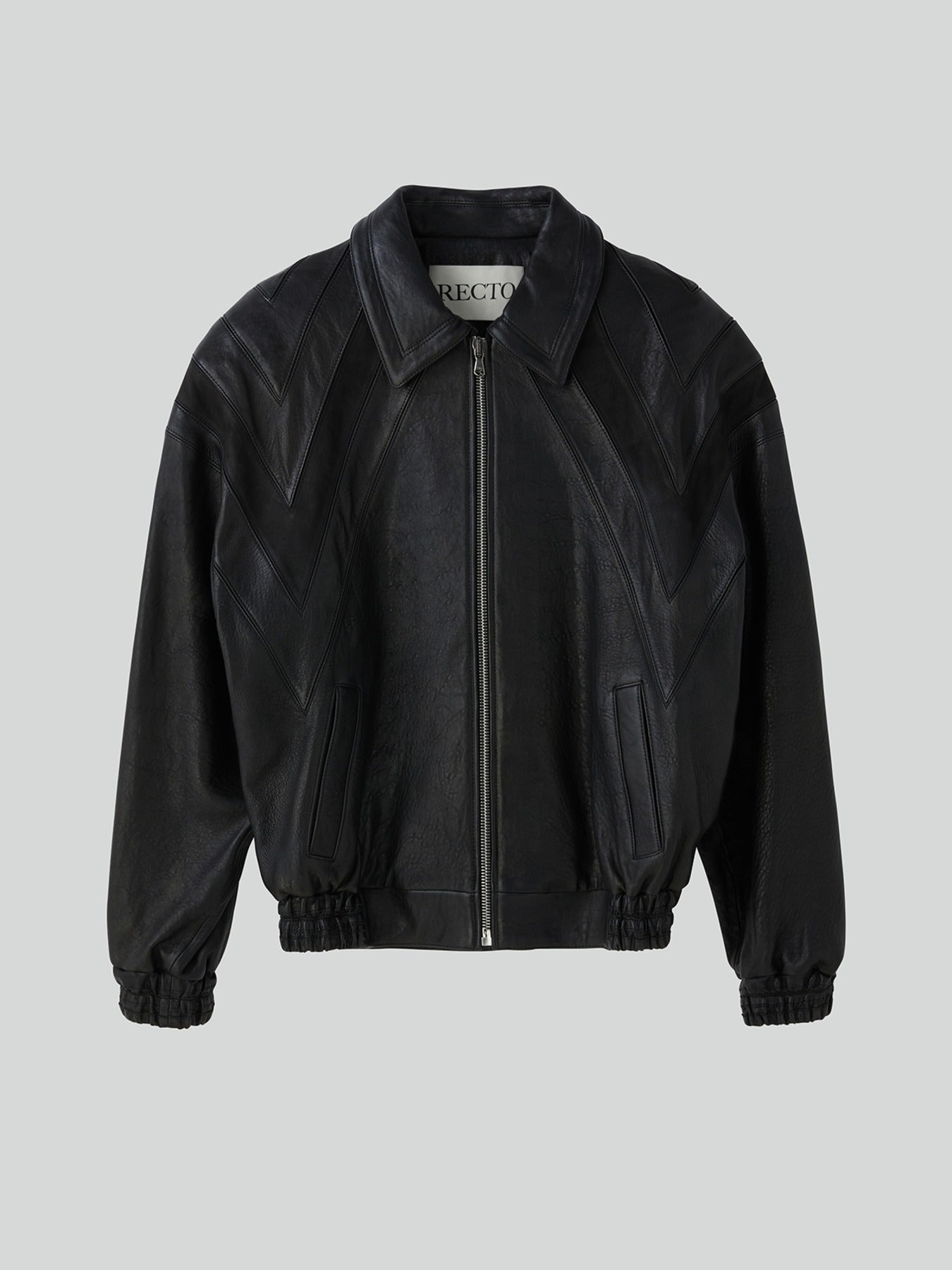 Recto - 70S Lucas Leather Bomber Jumper (Black) product image 1 | TRAB K-Fashion Australia
