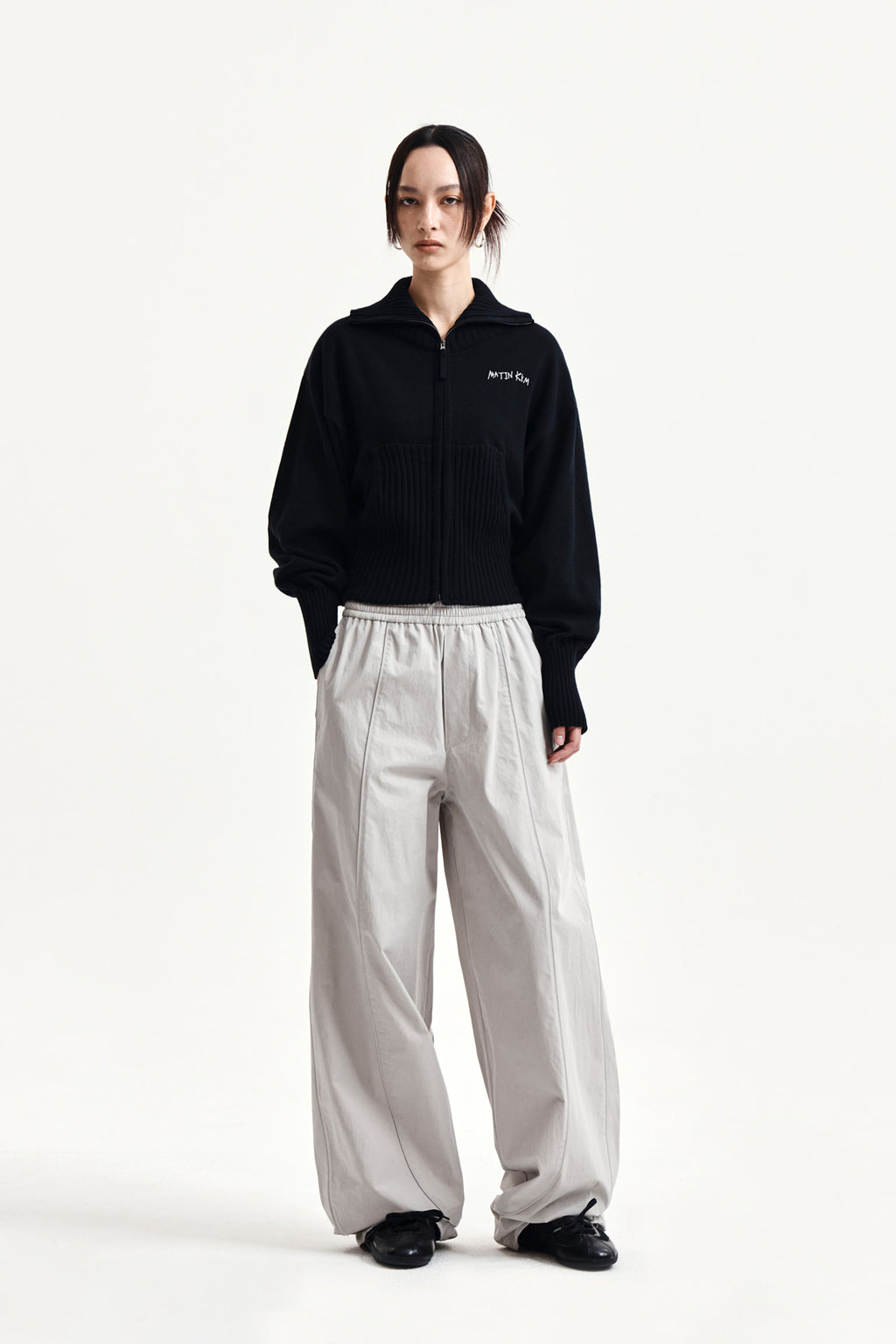 Matin Kim - Multi Panel Wide Pants (Light Grey) product image 8 | TRAB K-Fashion Australia