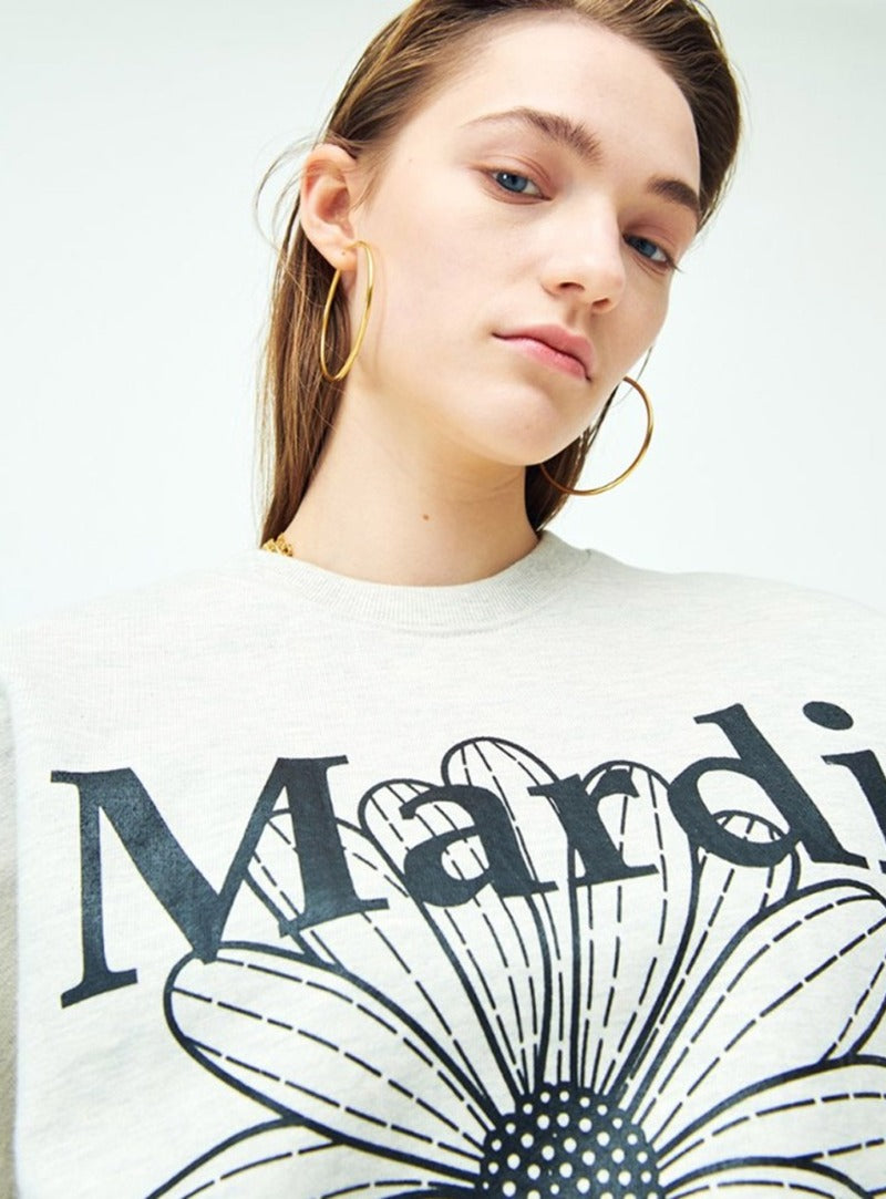 Mardi Mercredi - Sweatshirt Flowermardi (Oatmeal Black) product image 1 | TRAB K-Fashion Australia