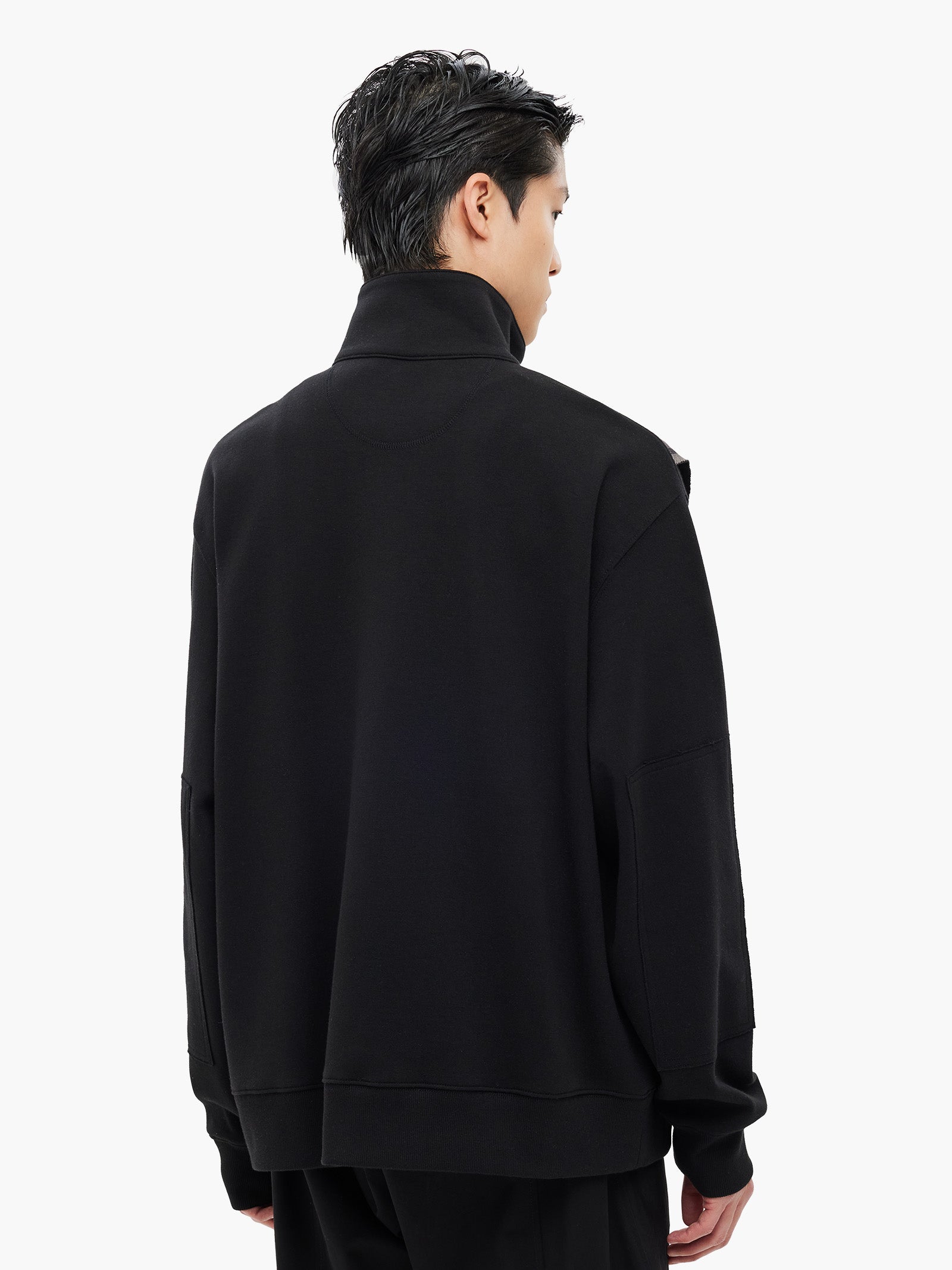 Jiyong Kim - Sun-Bleached Half Zip Sweatshirt (Black) product image 8 | TRAB K-Fashion Australia