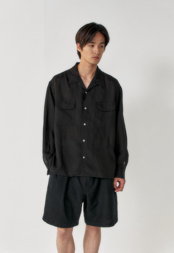Art if acts - Linen Two Pocket Shirt (Black) product image 1 | TRAB K-Fashion Australia