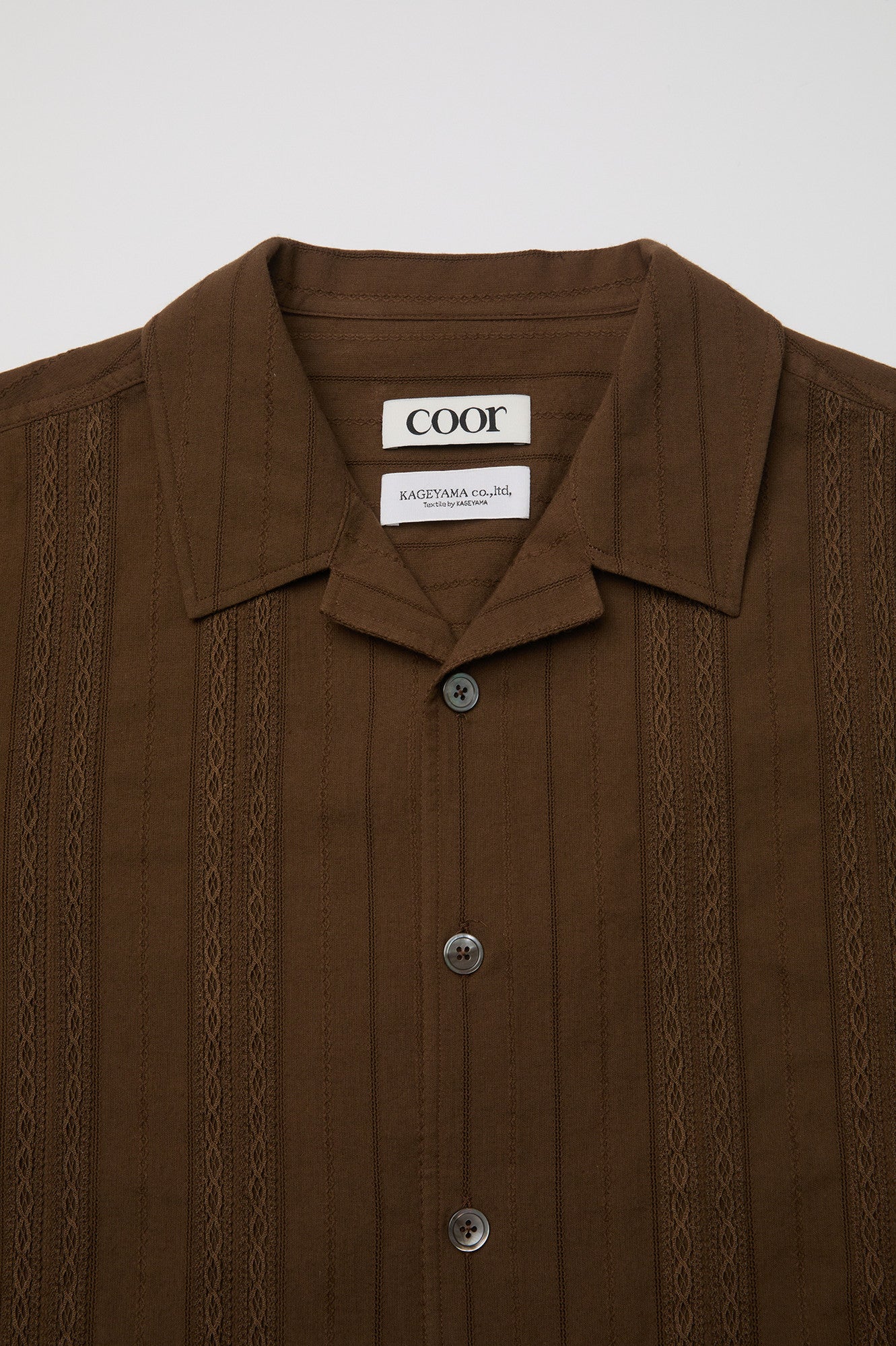 Coor - Guayabera Tape Half Shirt (Brown) product image 5 | TRAB K-Fashion Australia