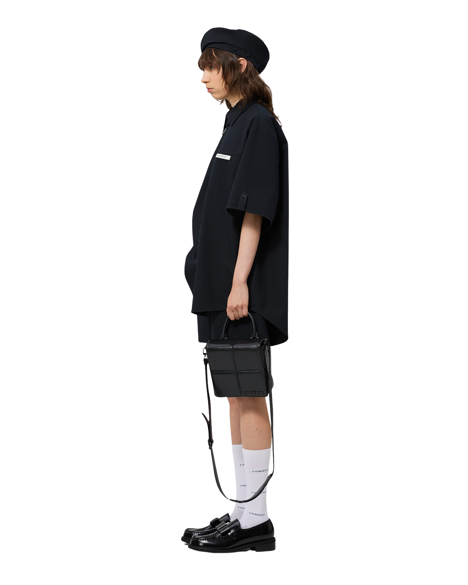 Kimhe Kim - Stripped Label Short Sleeves Shirt (Black) product image 13 | TRAB K-Fashion Australia