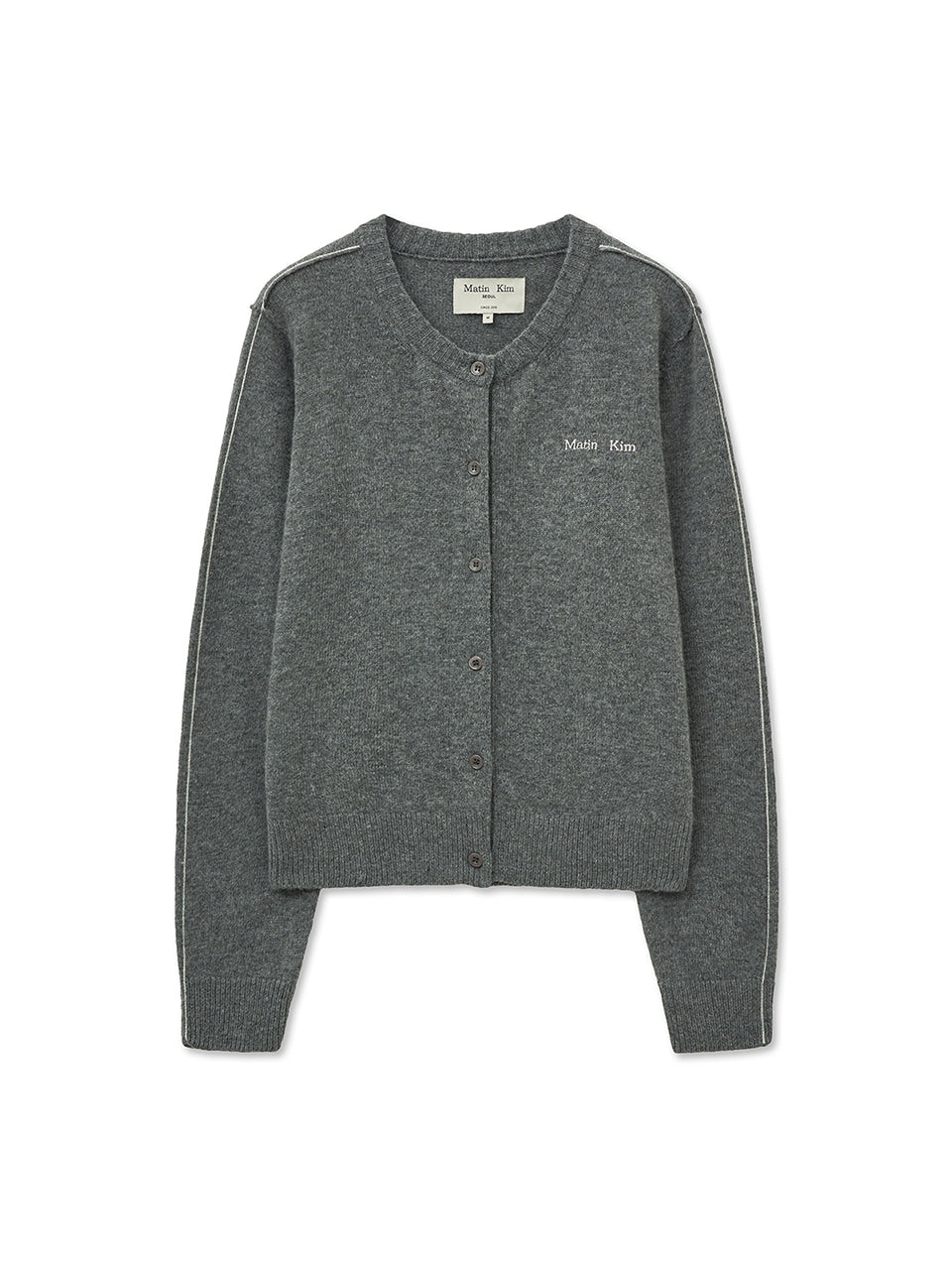 Matin Kim - Cashmere Blended Round Knit Cardigan (Olive) product image 16 | TRAB K-Fashion Australia